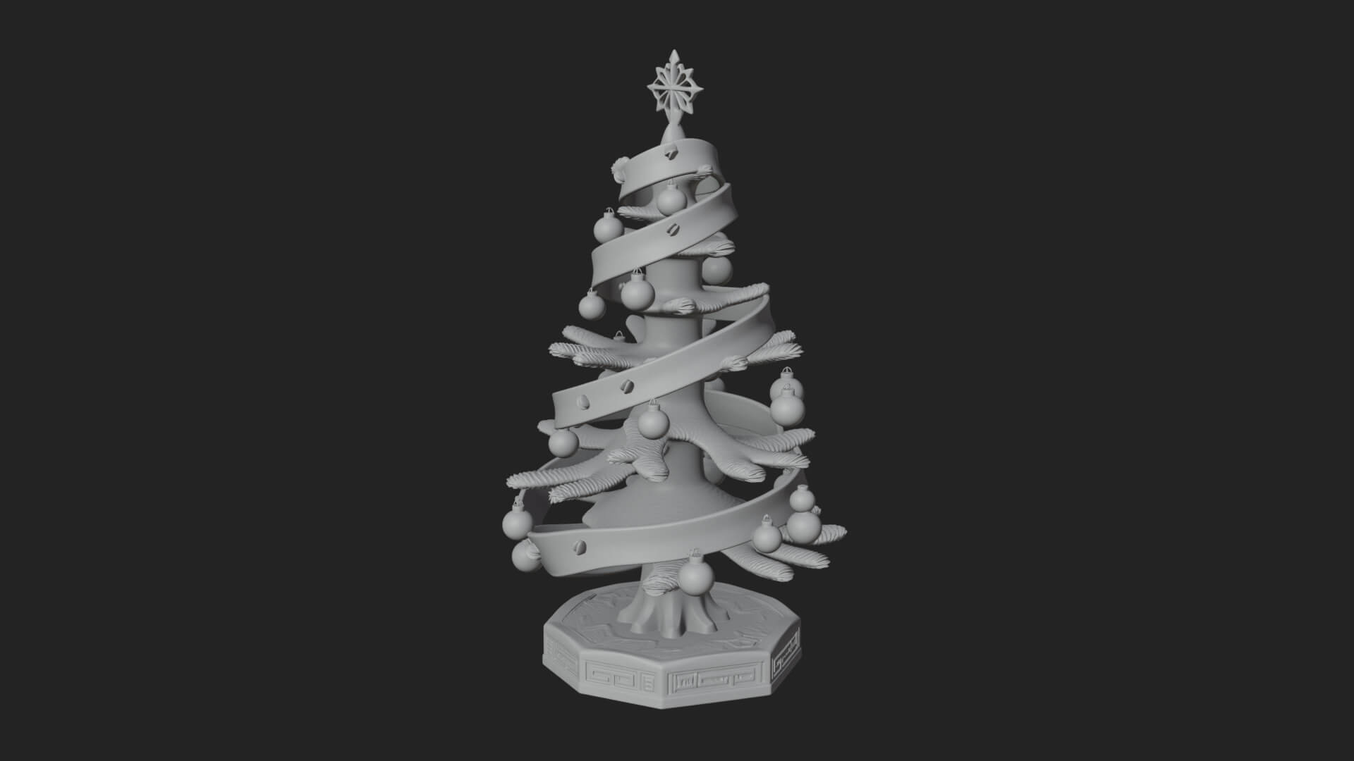 Decorated Christmas Tree Model Design 68 3D Print Model 3D Model