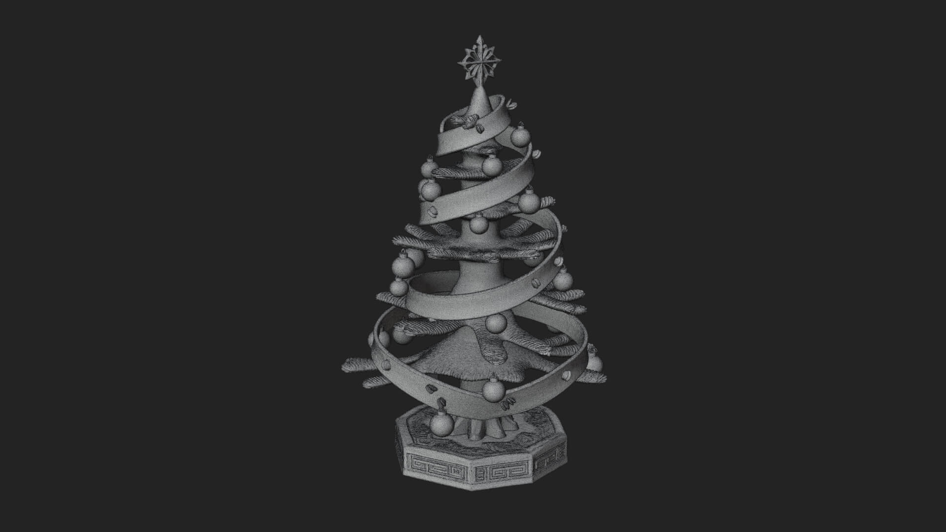 Decorated Christmas Tree Model Design 68 3D Print Model 3D Model
