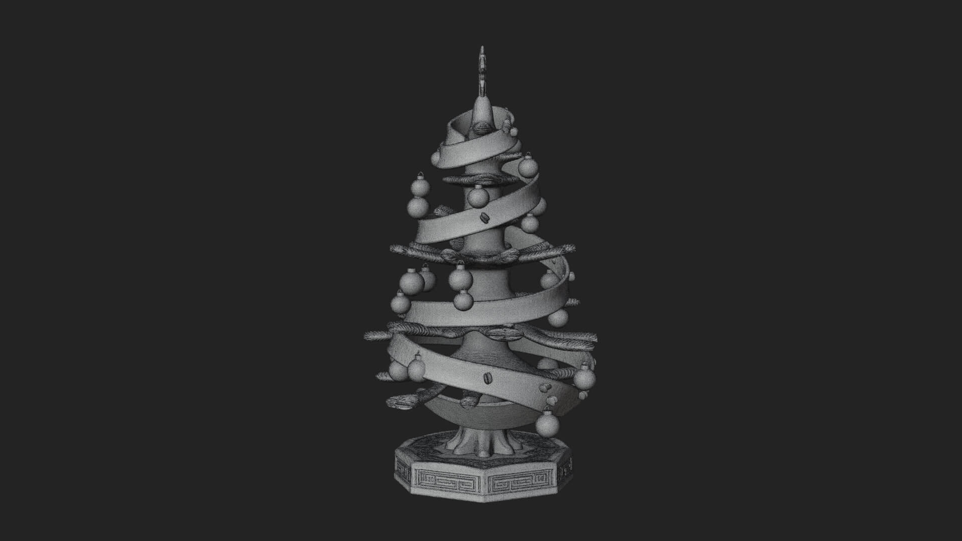 Decorated Christmas Tree Model Design 68 3D Print Model 3D Model
