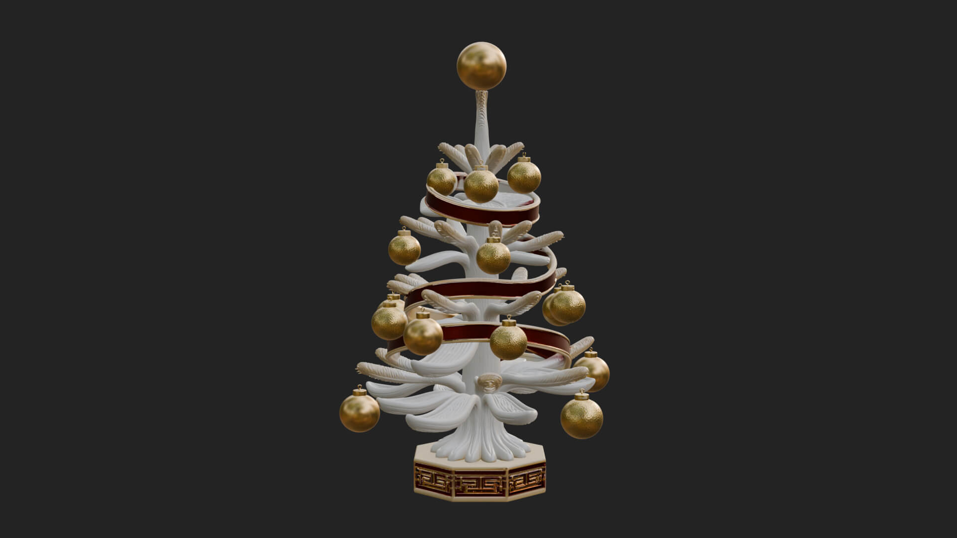 Decorated Christmas Tree Model Design 69 3D Print Model 3D Model