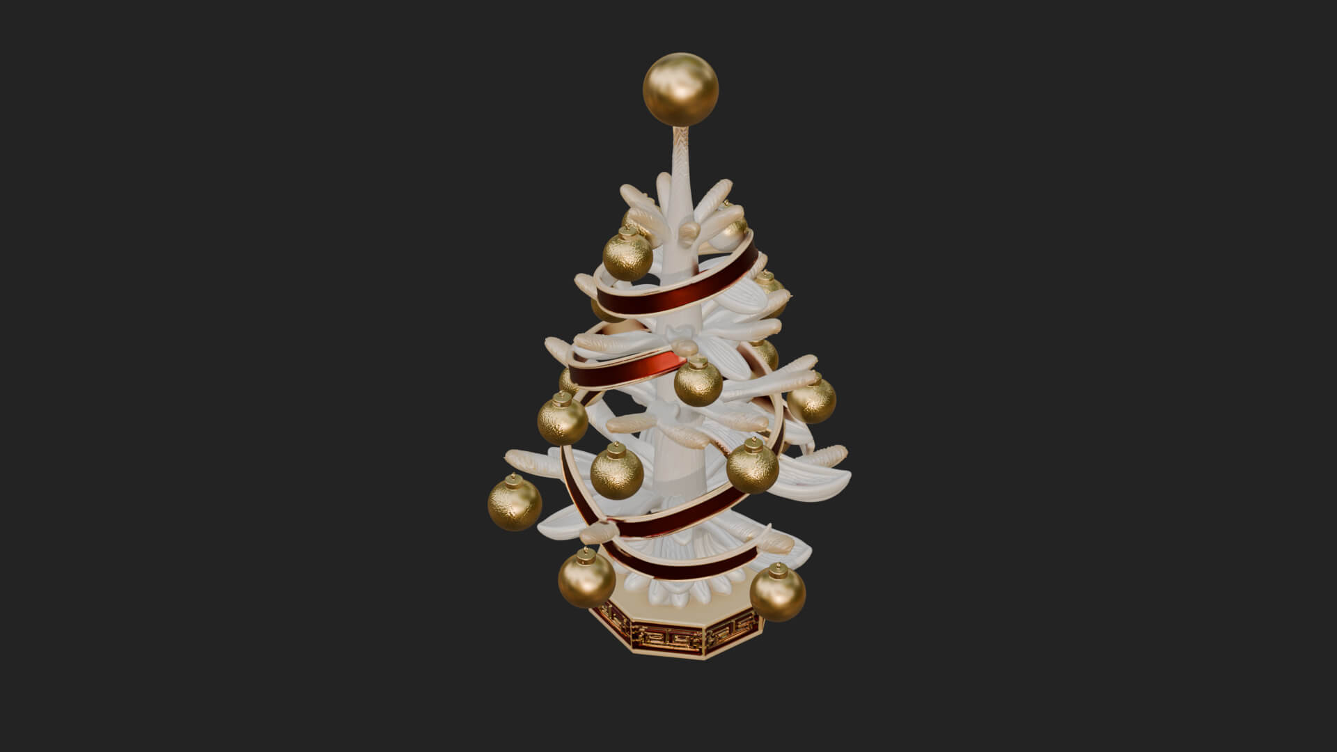 Decorated Christmas Tree Model Design 69 3D Print Model 3D Model
