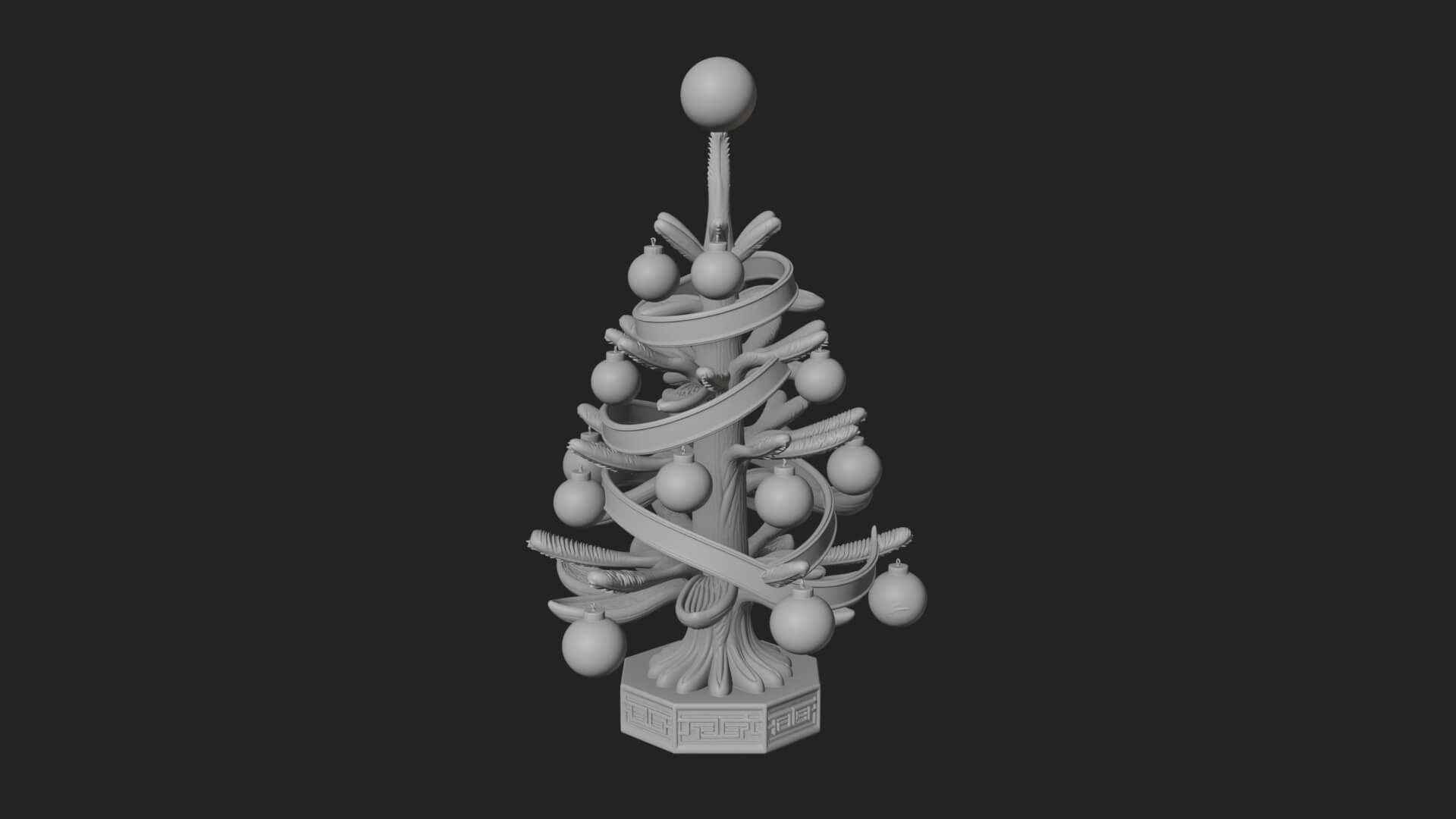 Decorated Christmas Tree Model Design 69 3D Print Model 3D Model