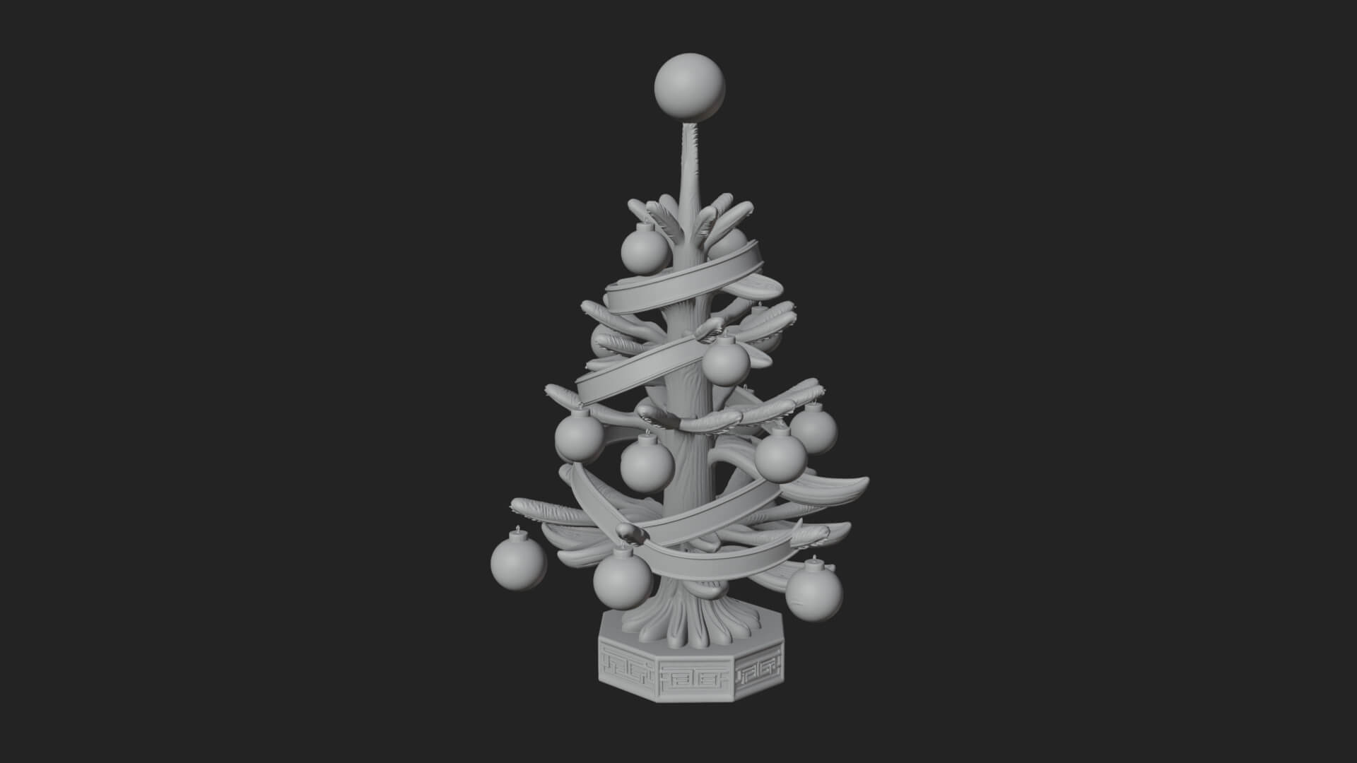 Decorated Christmas Tree Model Design 69 3D Print Model 3D Model