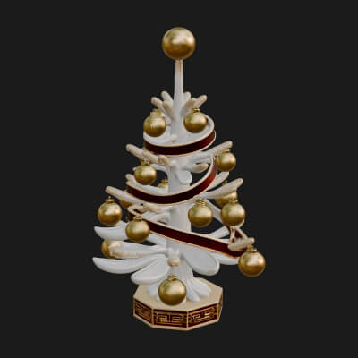 Decorated Christmas Tree Model Design 69 3D Print Model