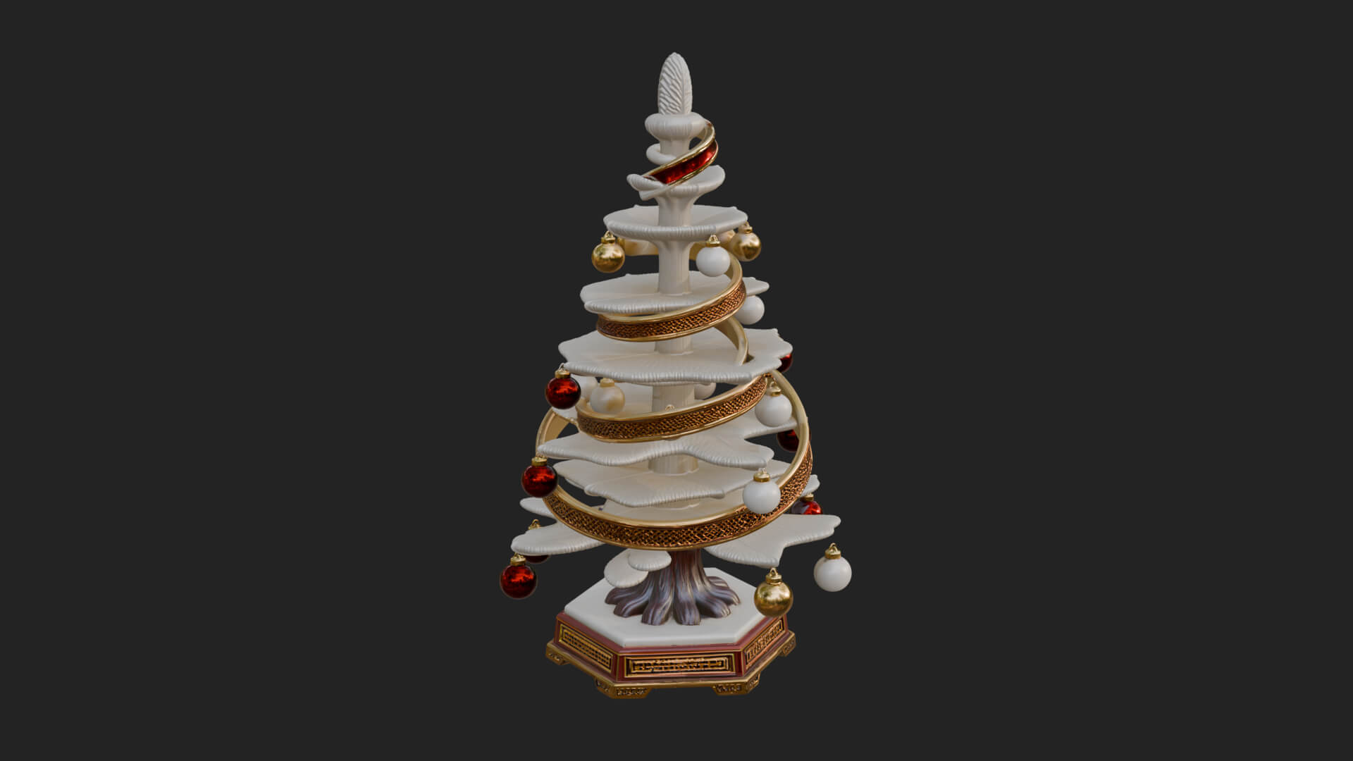 Decorated Christmas Tree Model Design 7 3D Print Model 3D Model