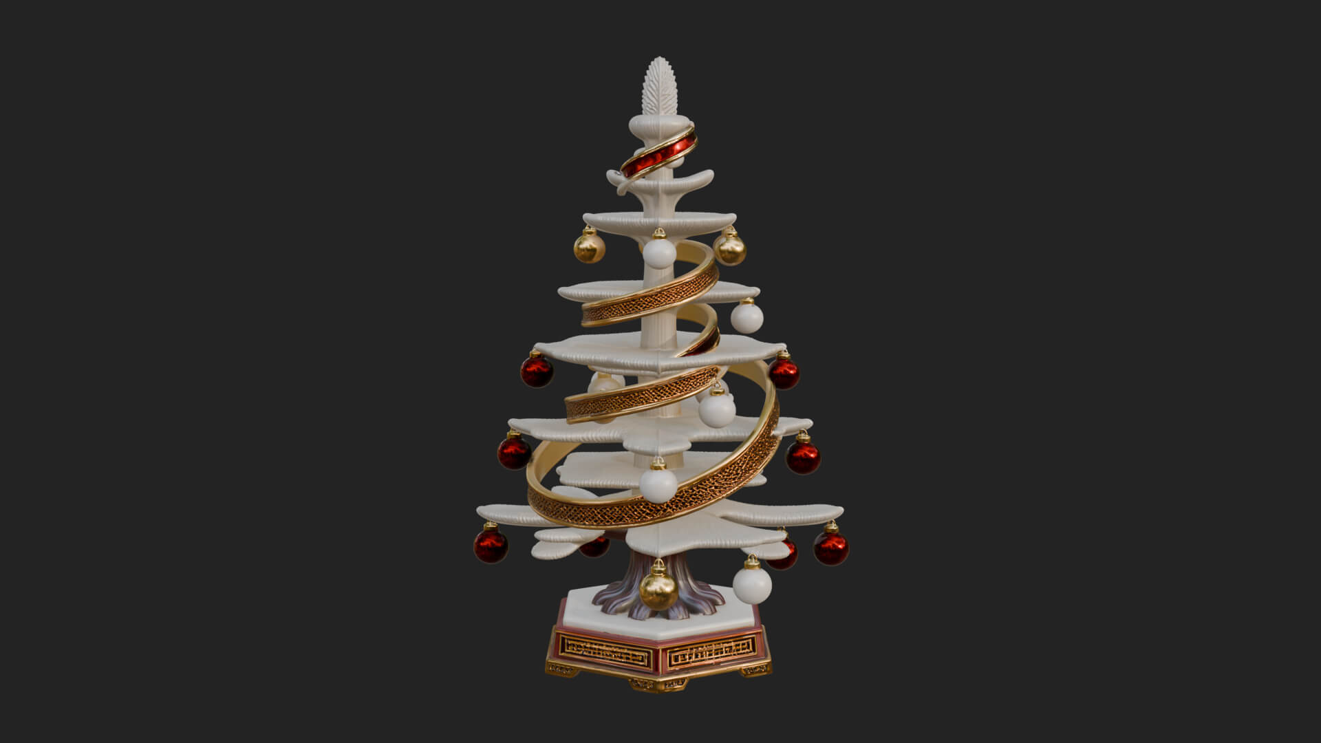Decorated Christmas Tree Model Design 7 3D Print Model 3D Model