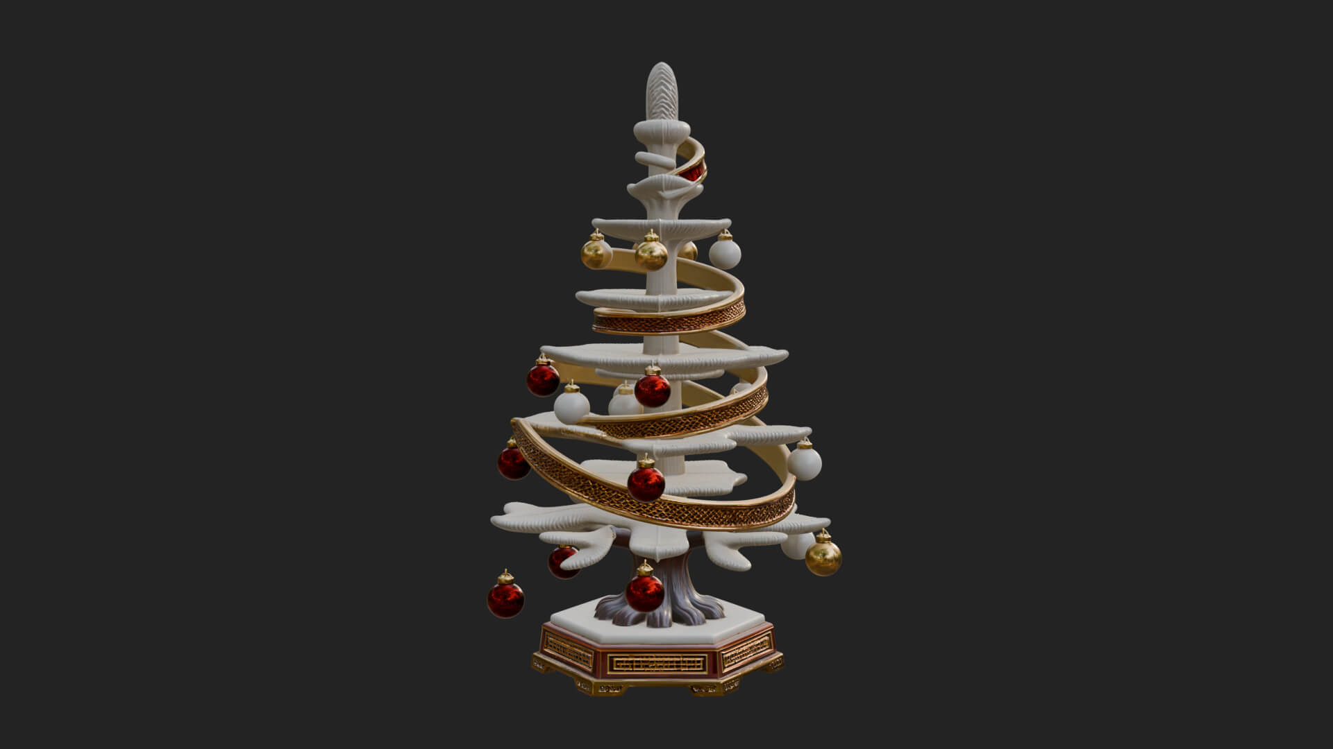 Decorated Christmas Tree Model Design 7 3D Print Model 3D Model