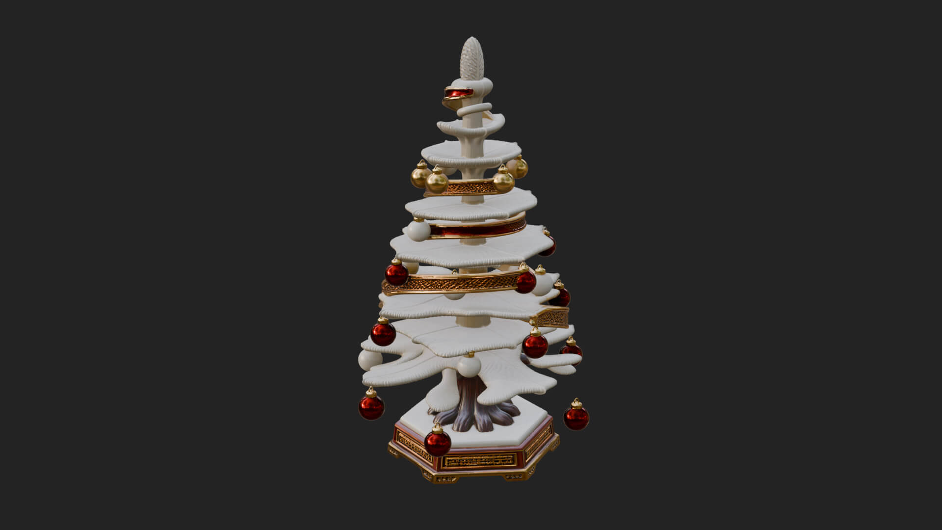 Decorated Christmas Tree Model Design 7 3D Print Model 3D Model