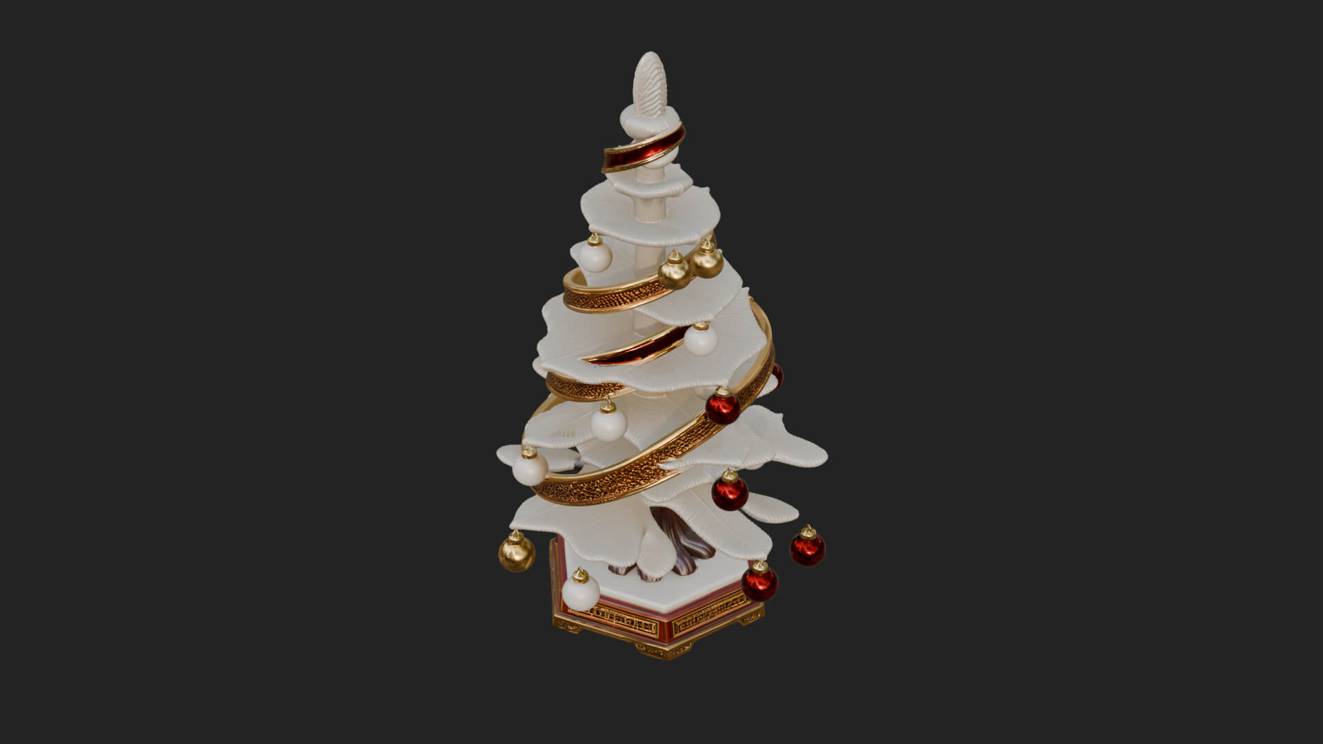Decorated Christmas Tree Model Design 7 3D Print Model 3D Model