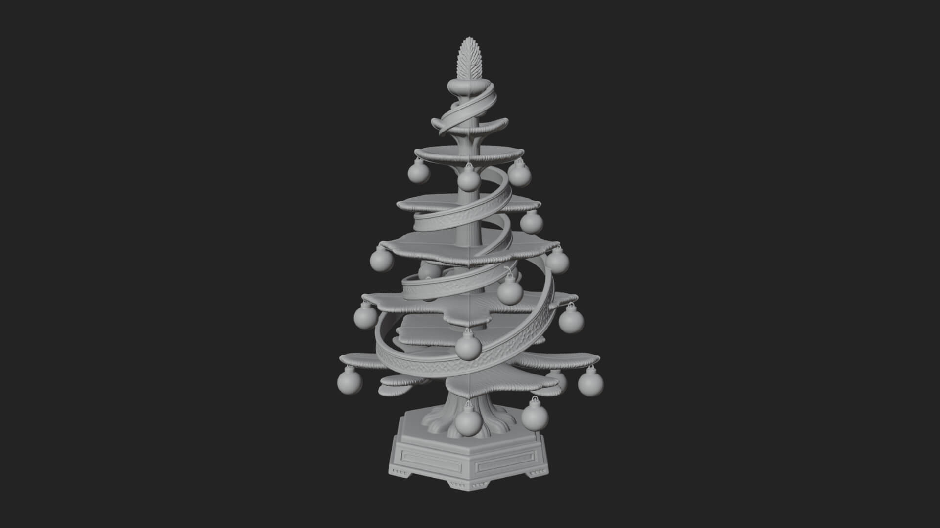 Decorated Christmas Tree Model Design 7 3D Print Model 3D Model