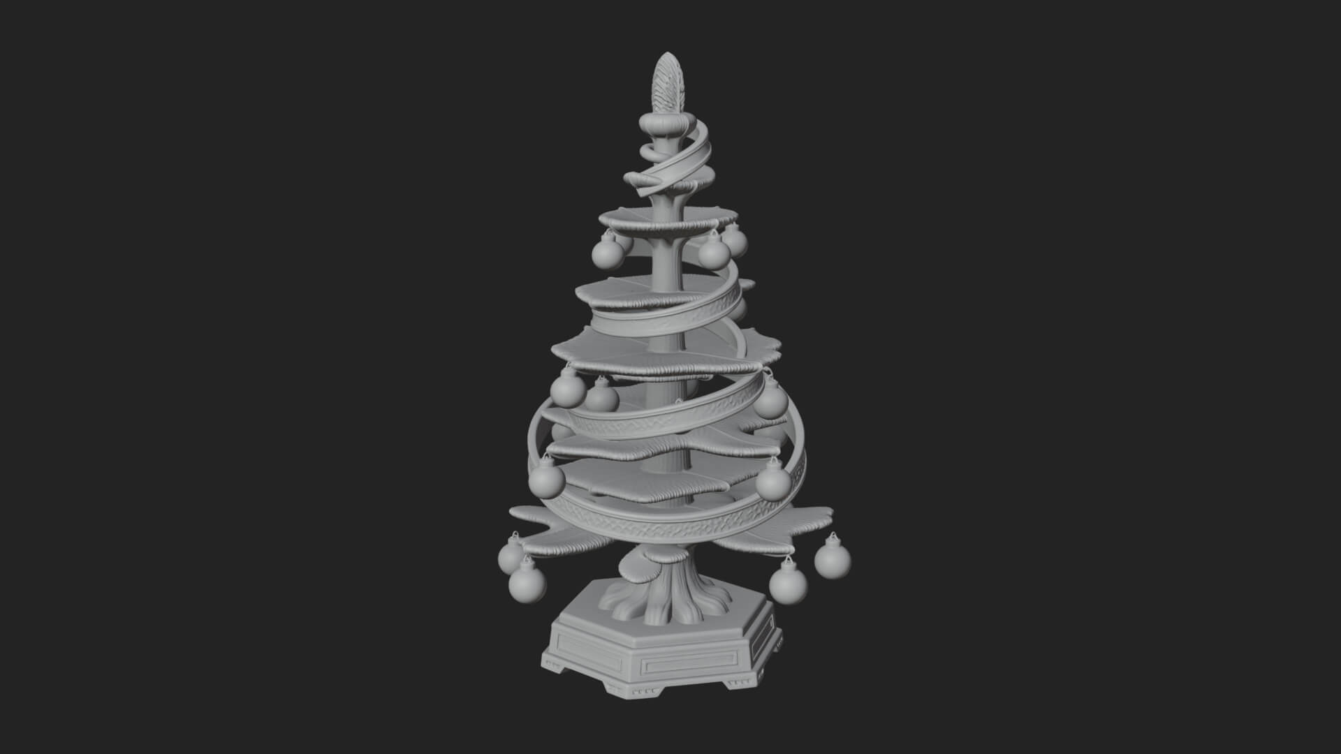 Decorated Christmas Tree Model Design 7 3D Print Model 3D Model