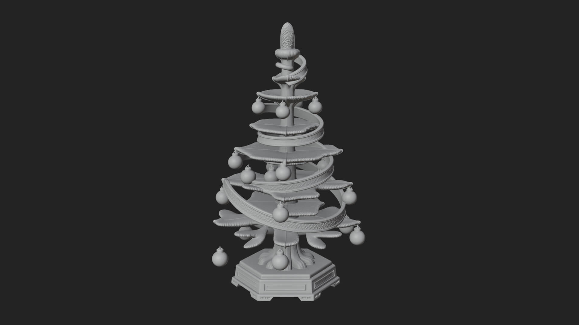 Decorated Christmas Tree Model Design 7 3D Print Model 3D Model