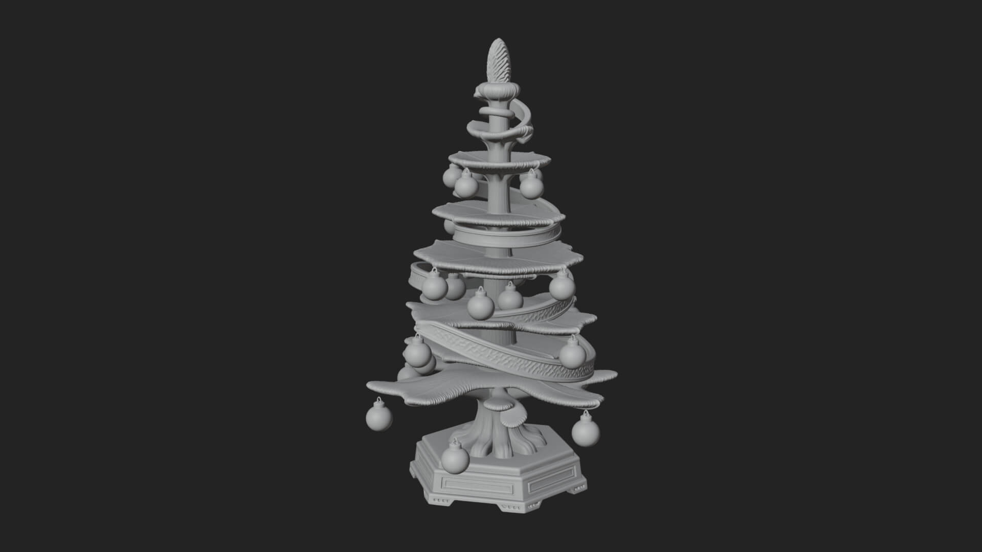 Decorated Christmas Tree Model Design 7 3D Print Model 3D Model