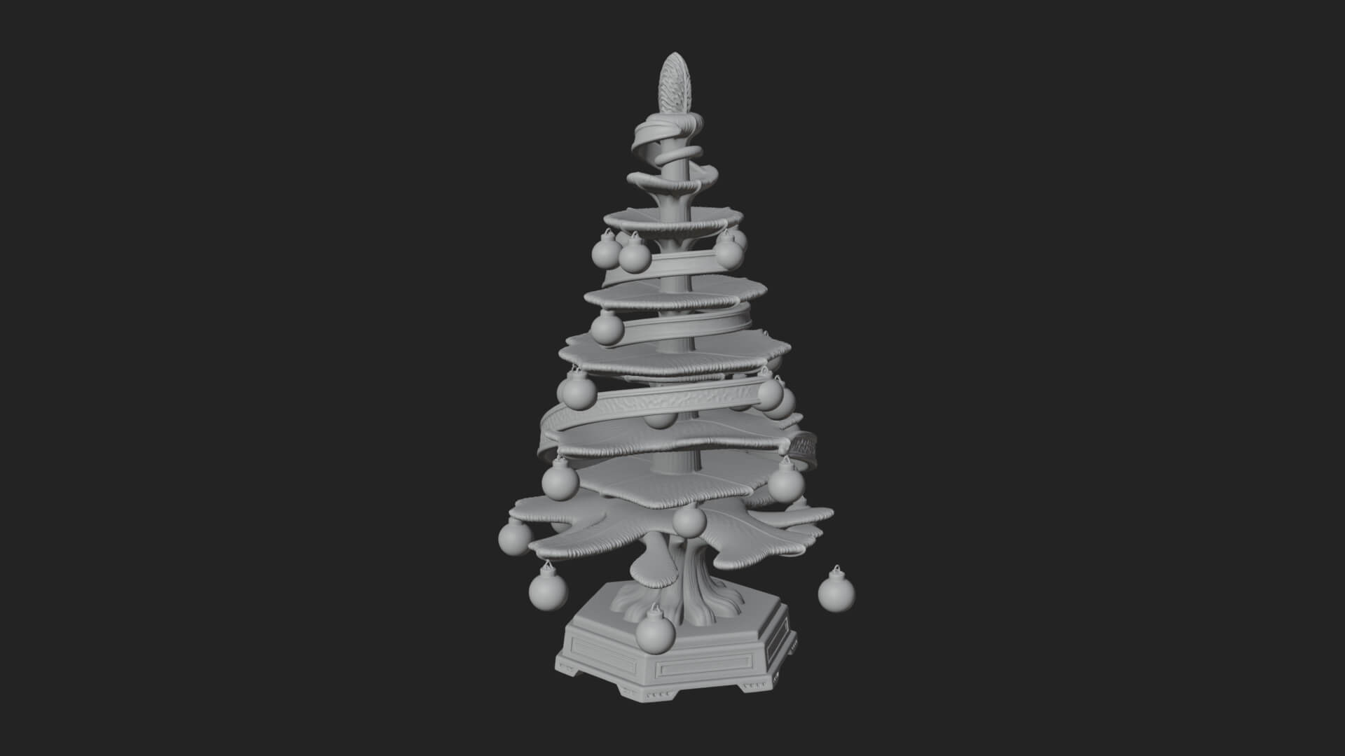 Decorated Christmas Tree Model Design 7 3D Print Model 3D Model