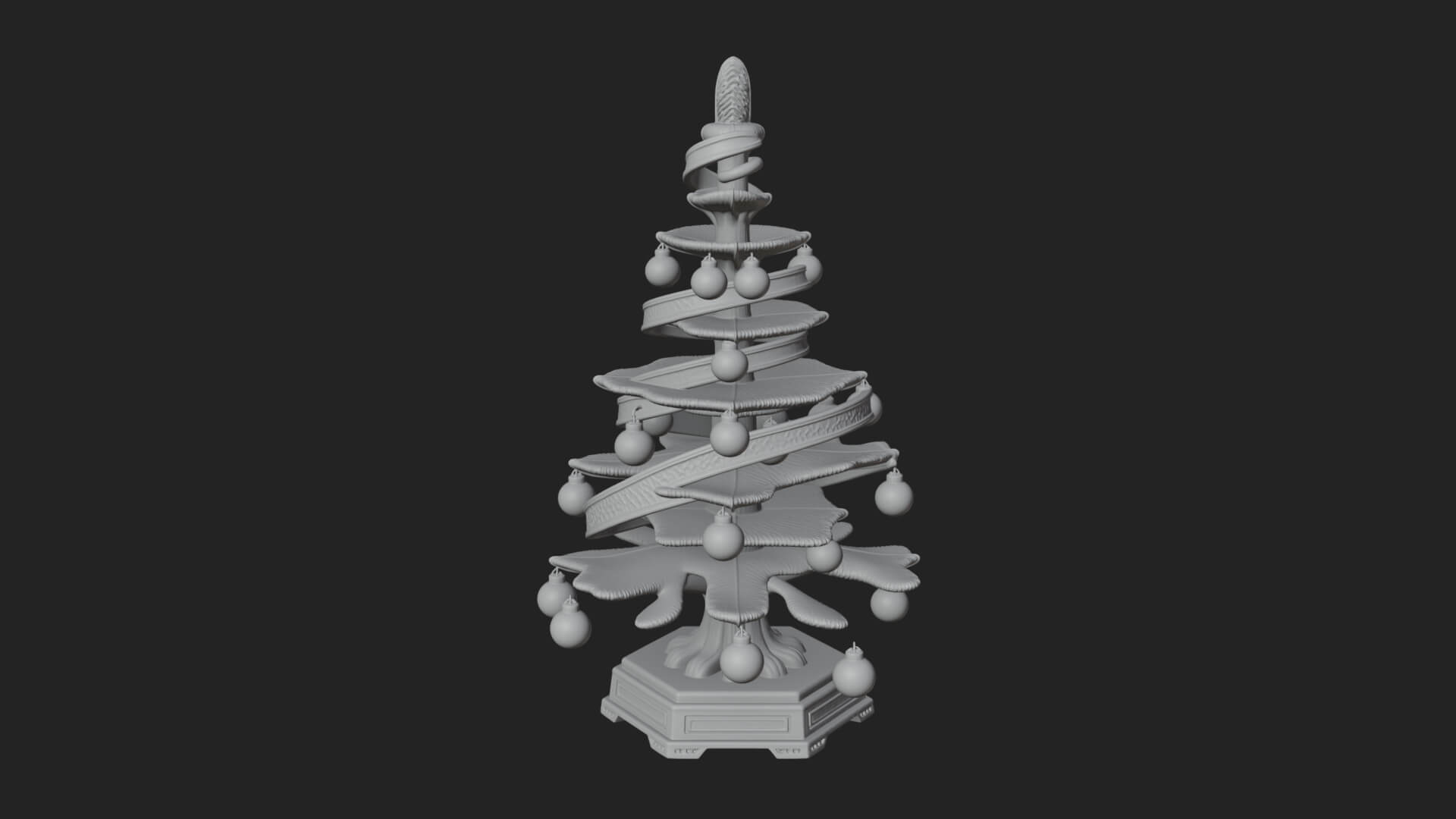 Decorated Christmas Tree Model Design 7 3D Print Model 3D Model