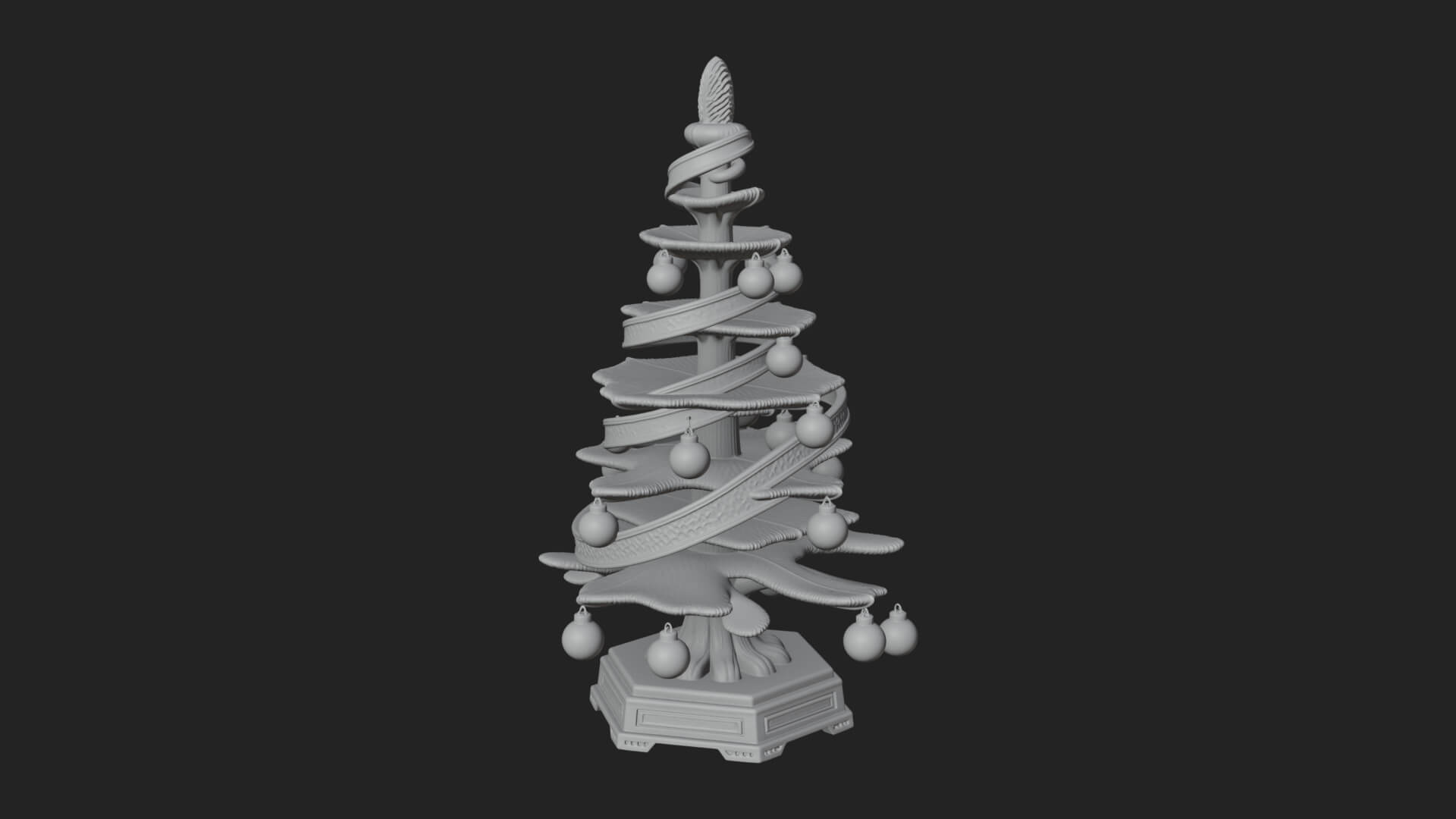 Decorated Christmas Tree Model Design 7 3D Print Model 3D Model