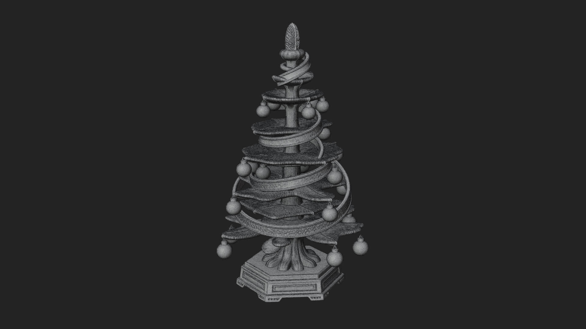 Decorated Christmas Tree Model Design 7 3D Print Model 3D Model