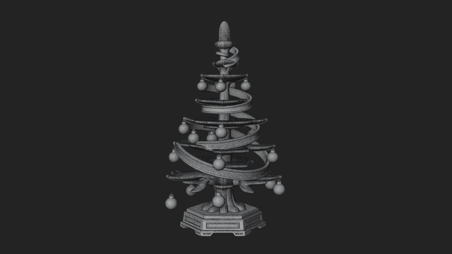 Decorated Christmas Tree Model Design 7 3D Print Model 3D Model