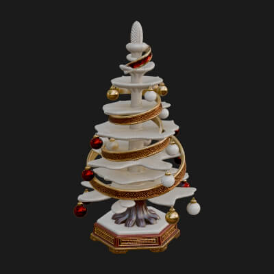 Decorated Christmas Tree Model Design 7 3D Print Model