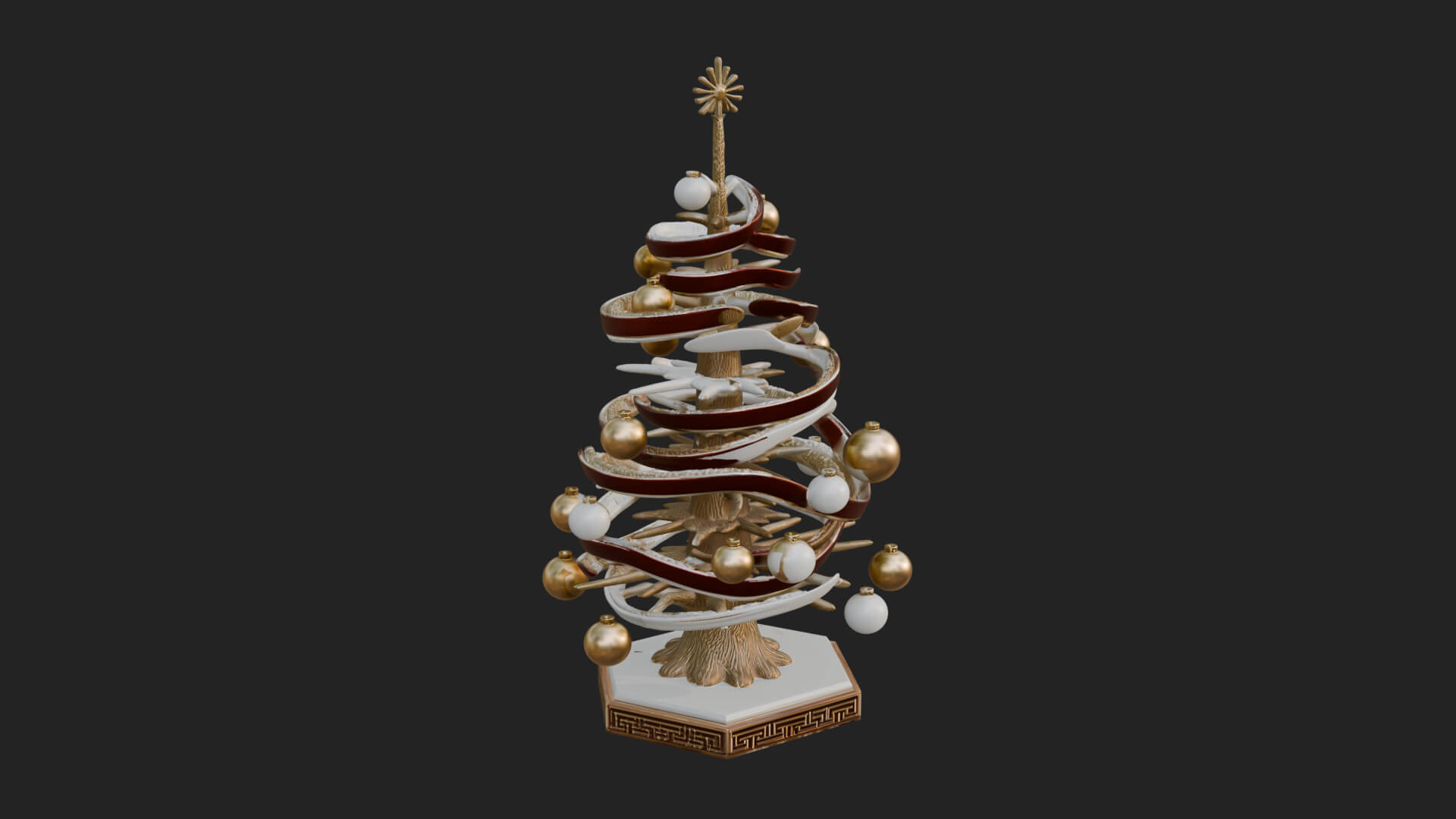 Decorated Christmas Tree Model Design 70 3D Print Model 3D Model