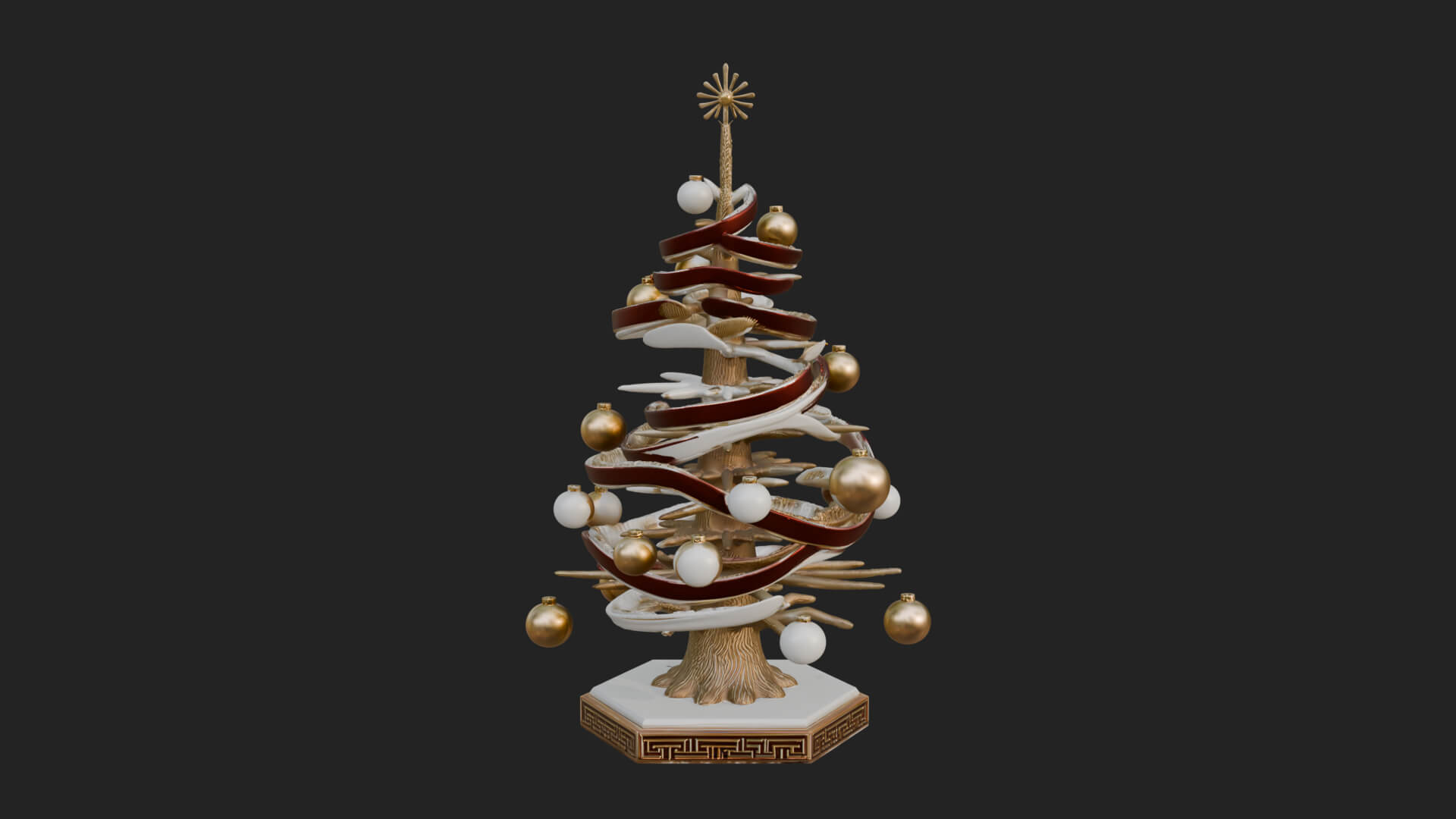 Decorated Christmas Tree Model Design 70 3D Print Model 3D Model