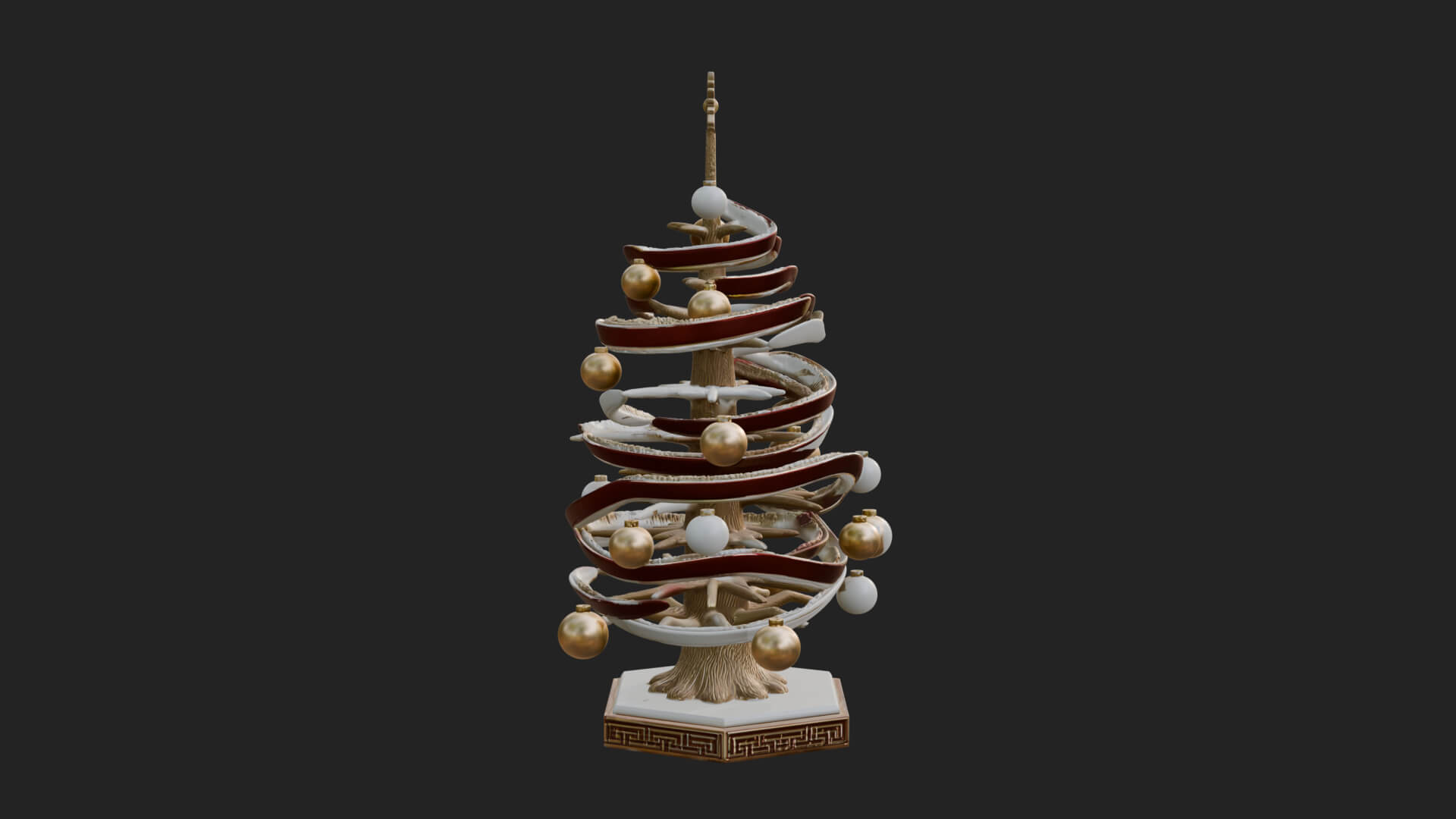 Decorated Christmas Tree Model Design 70 3D Print Model 3D Model