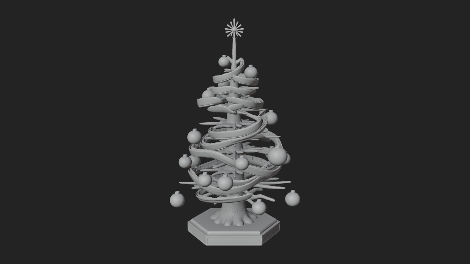Decorated Christmas Tree Model Design 70 3D Print Model 3D Model