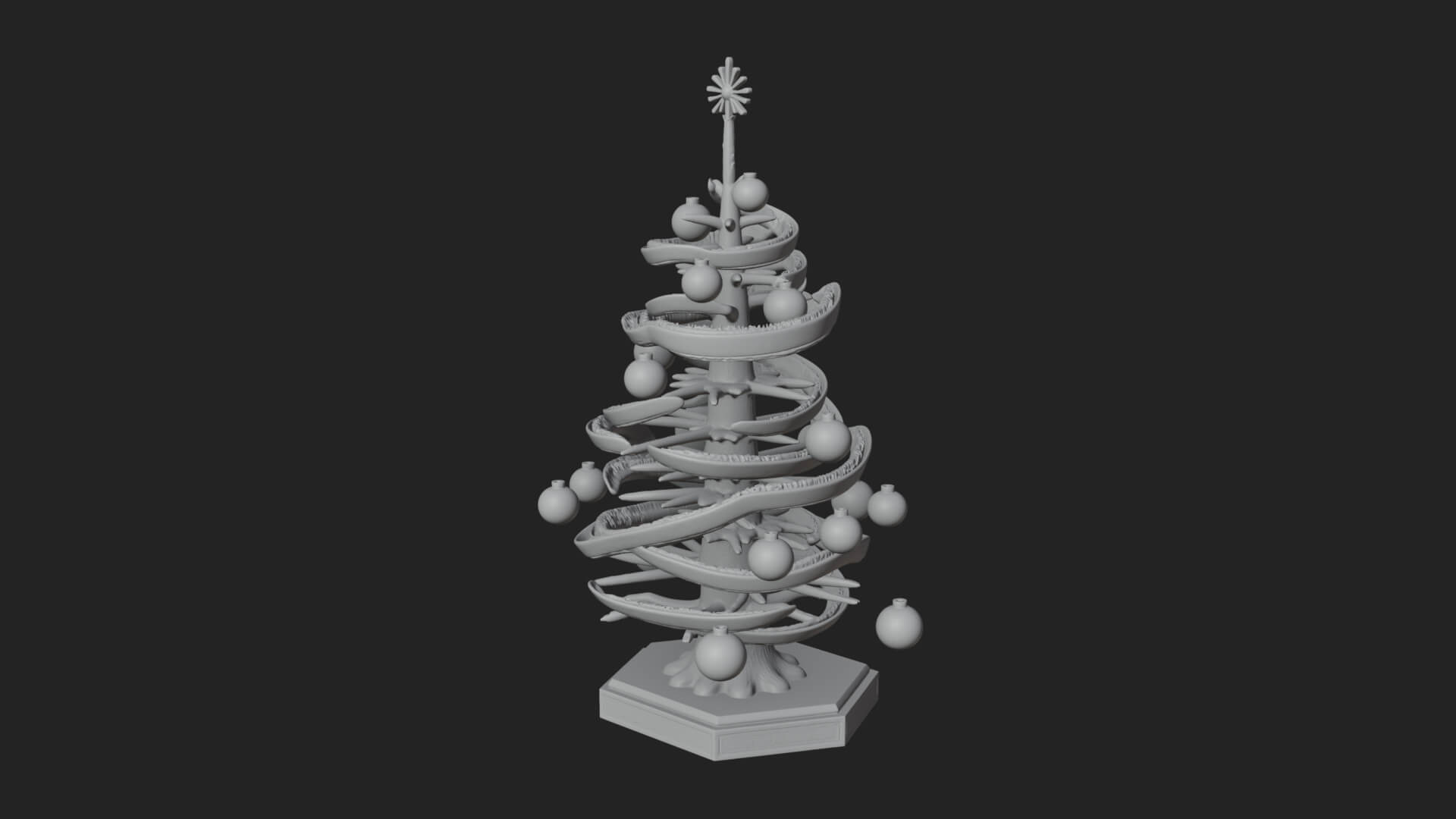 Decorated Christmas Tree Model Design 70 3D Print Model 3D Model