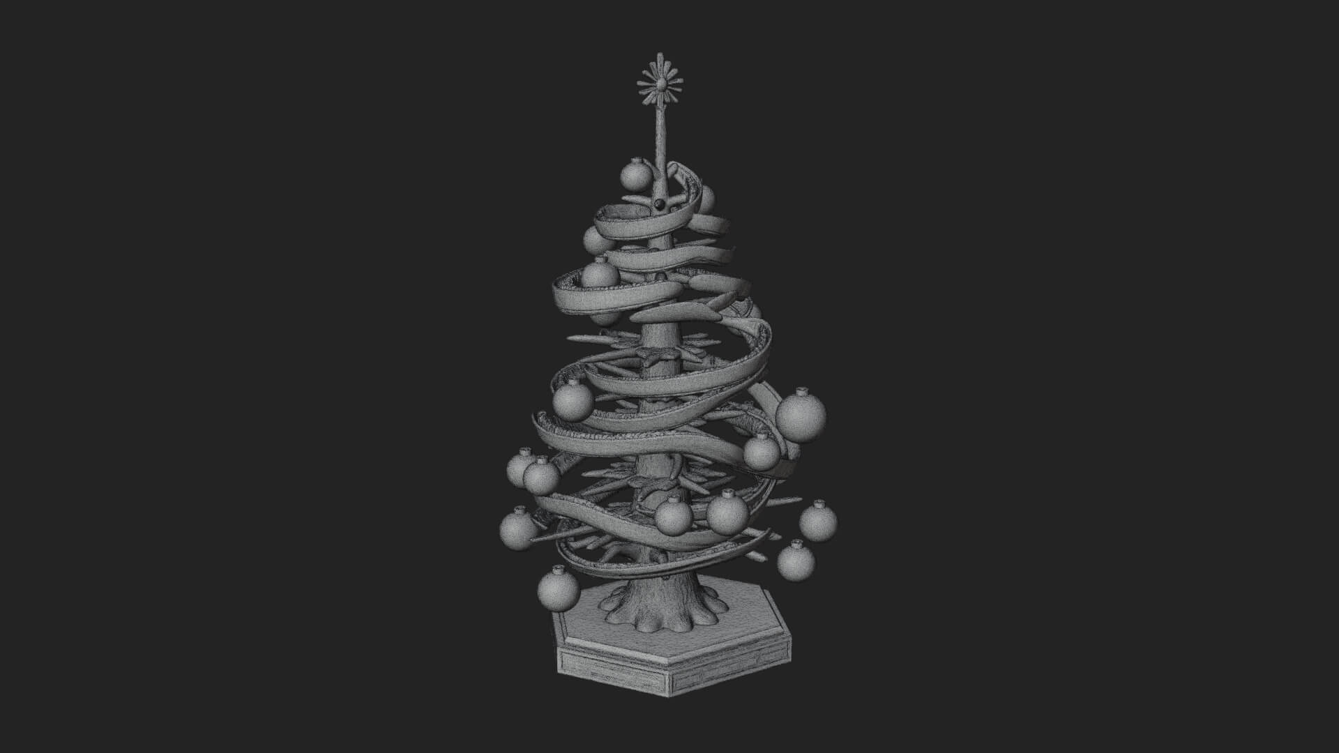 Decorated Christmas Tree Model Design 70 3D Print Model 3D Model