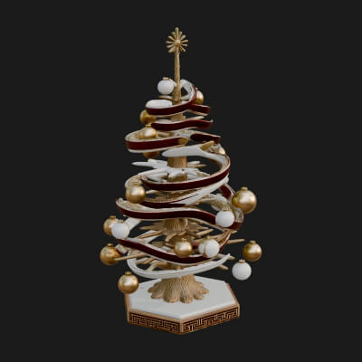 Decorated Christmas Tree Model Design 70 3D Print Model