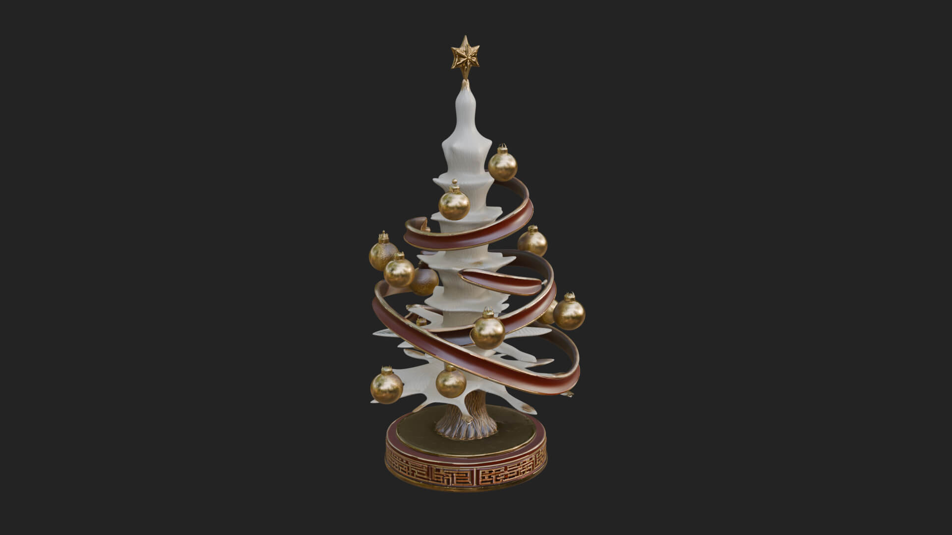 Decorated Christmas Tree Model Design 71 3D Print Model 3D Model