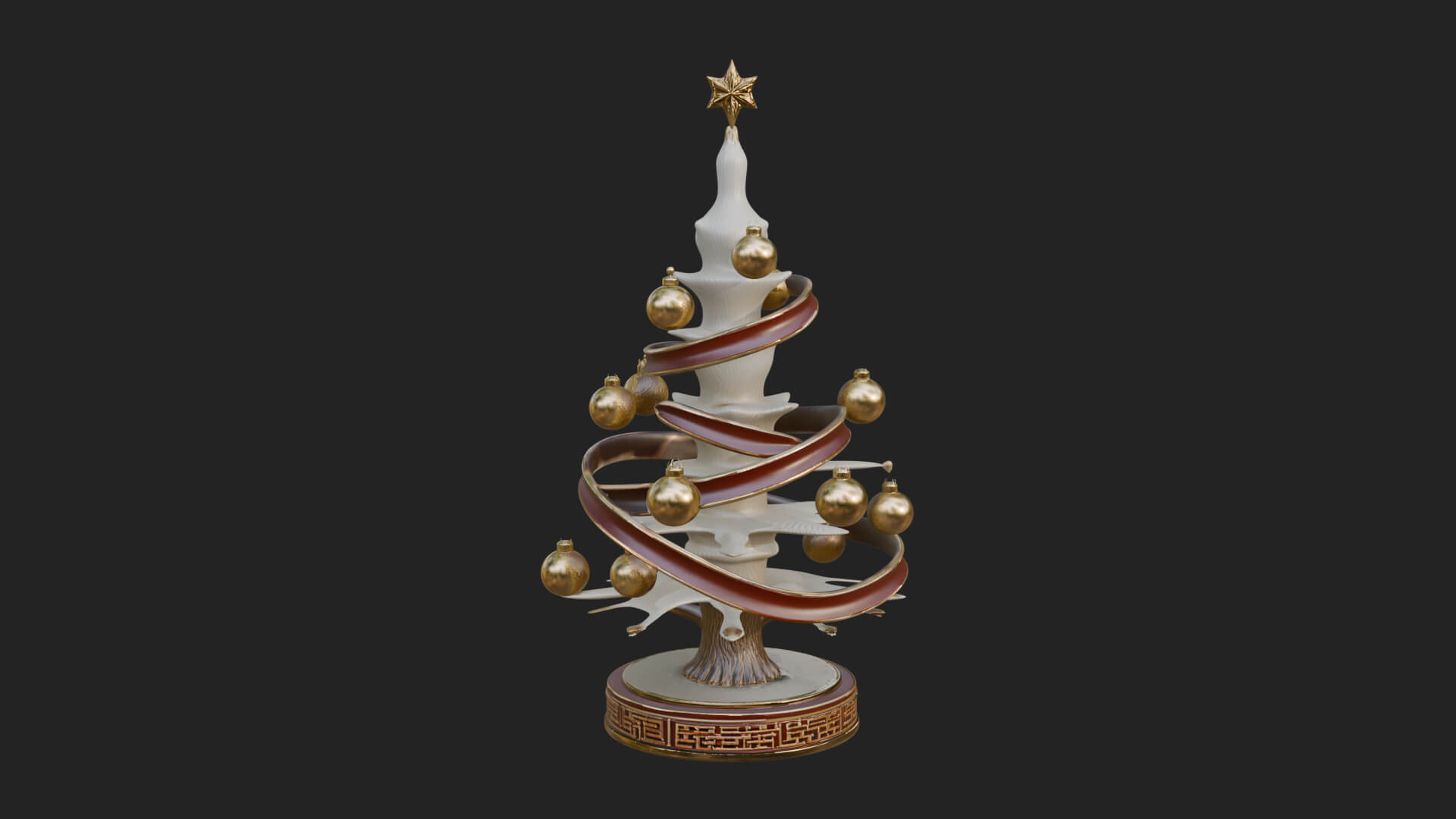 Decorated Christmas Tree Model Design 71 3D Print Model 3D Model