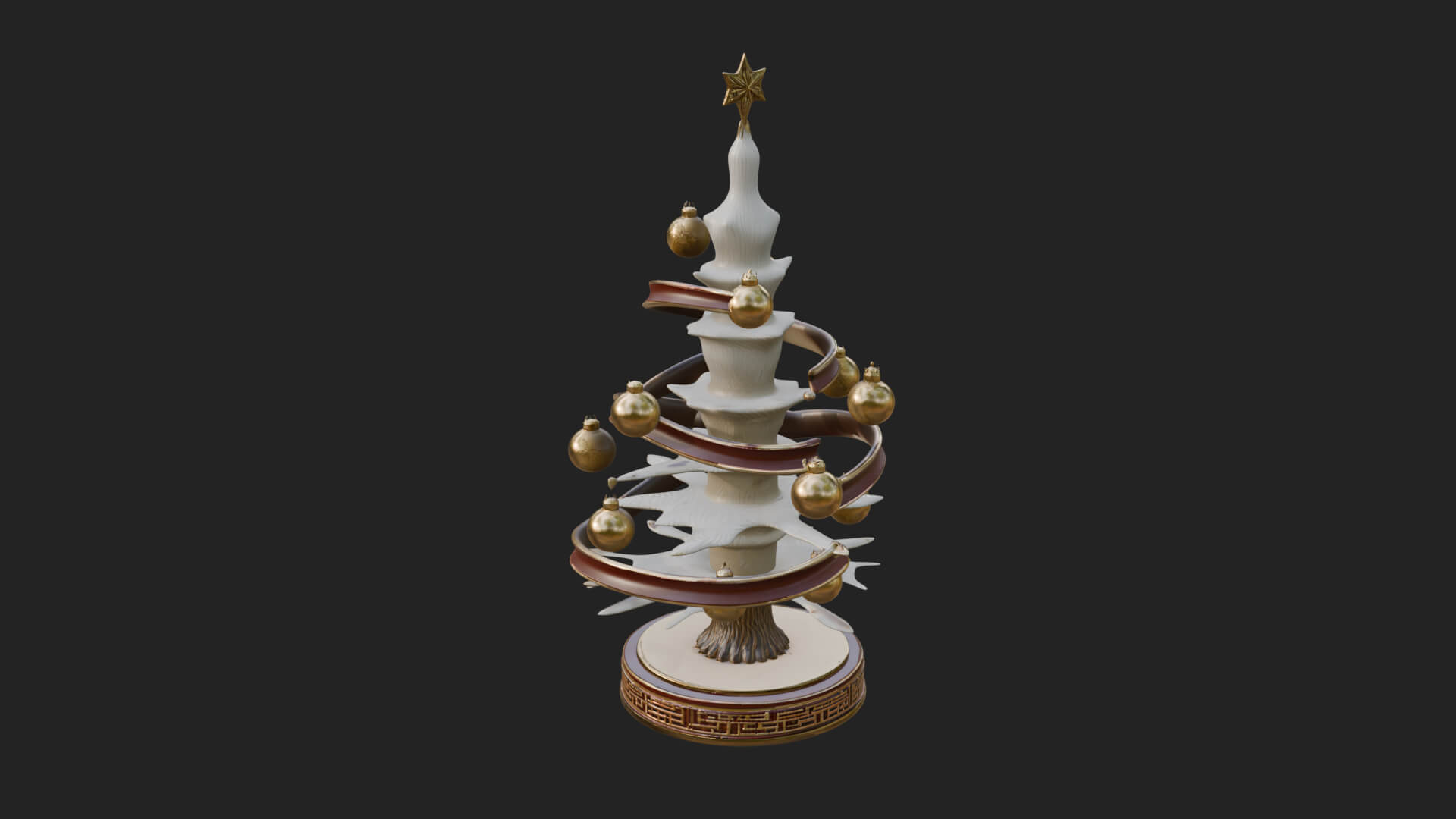 Decorated Christmas Tree Model Design 71 3D Print Model 3D Model