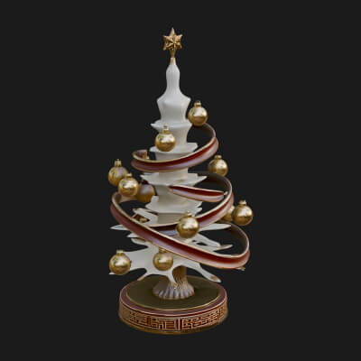Decorated Christmas Tree Model Design 71 3D Print Model
