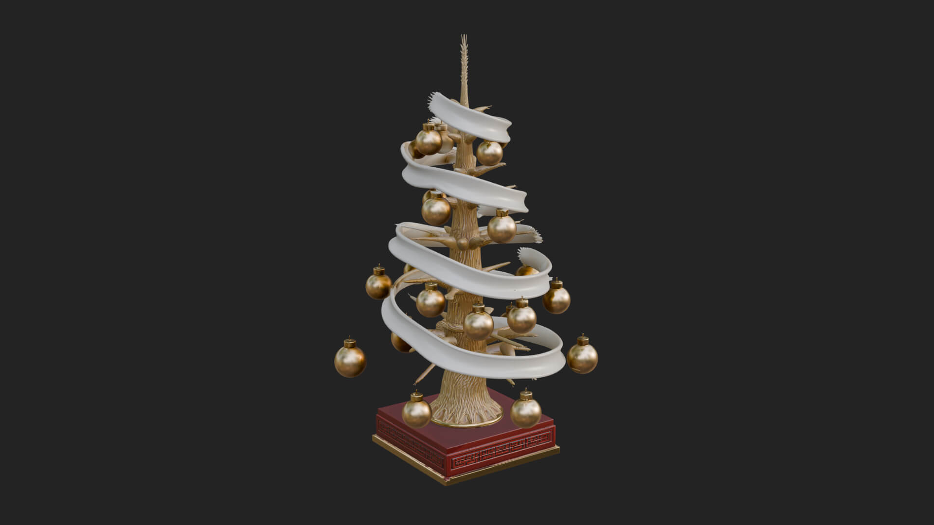 Decorated Christmas Tree Model Design 72 3D Print Model 3D Model