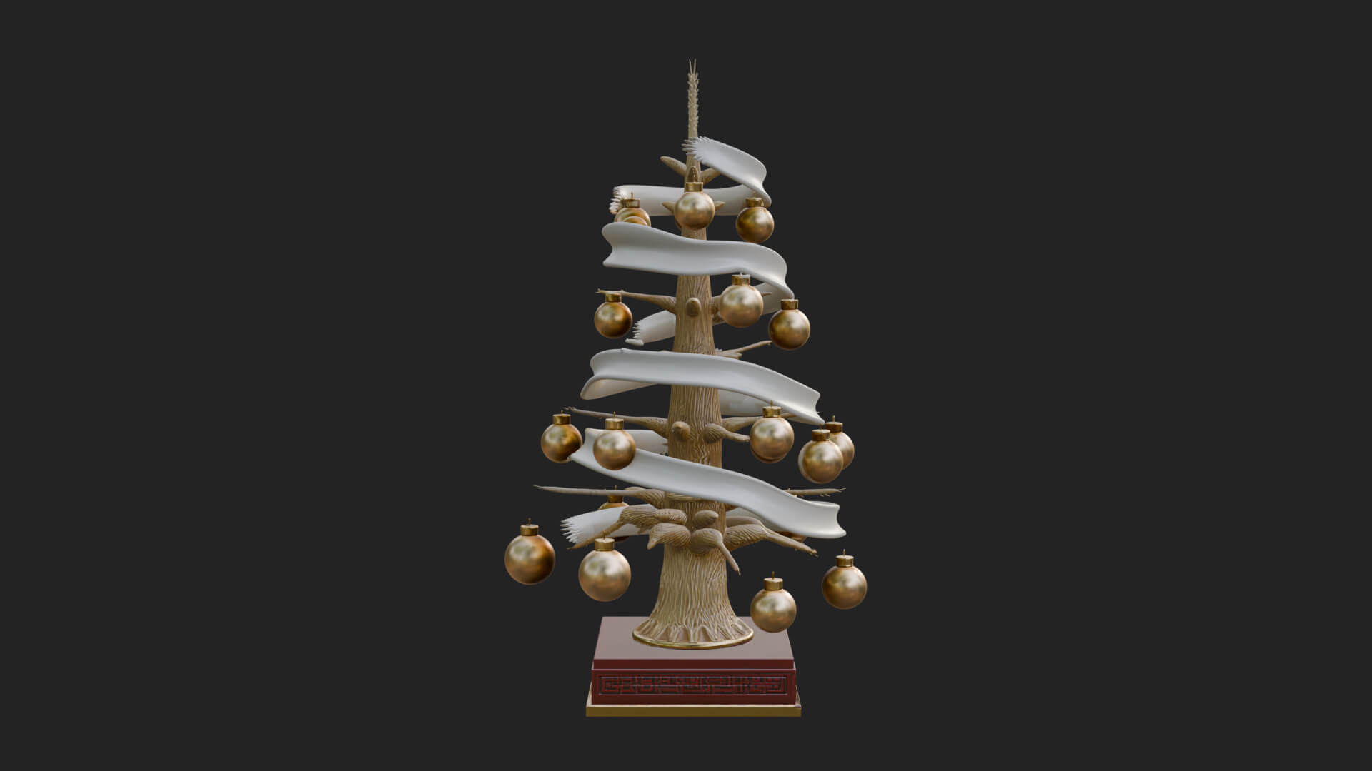 Decorated Christmas Tree Model Design 72 3D Print Model 3D Model