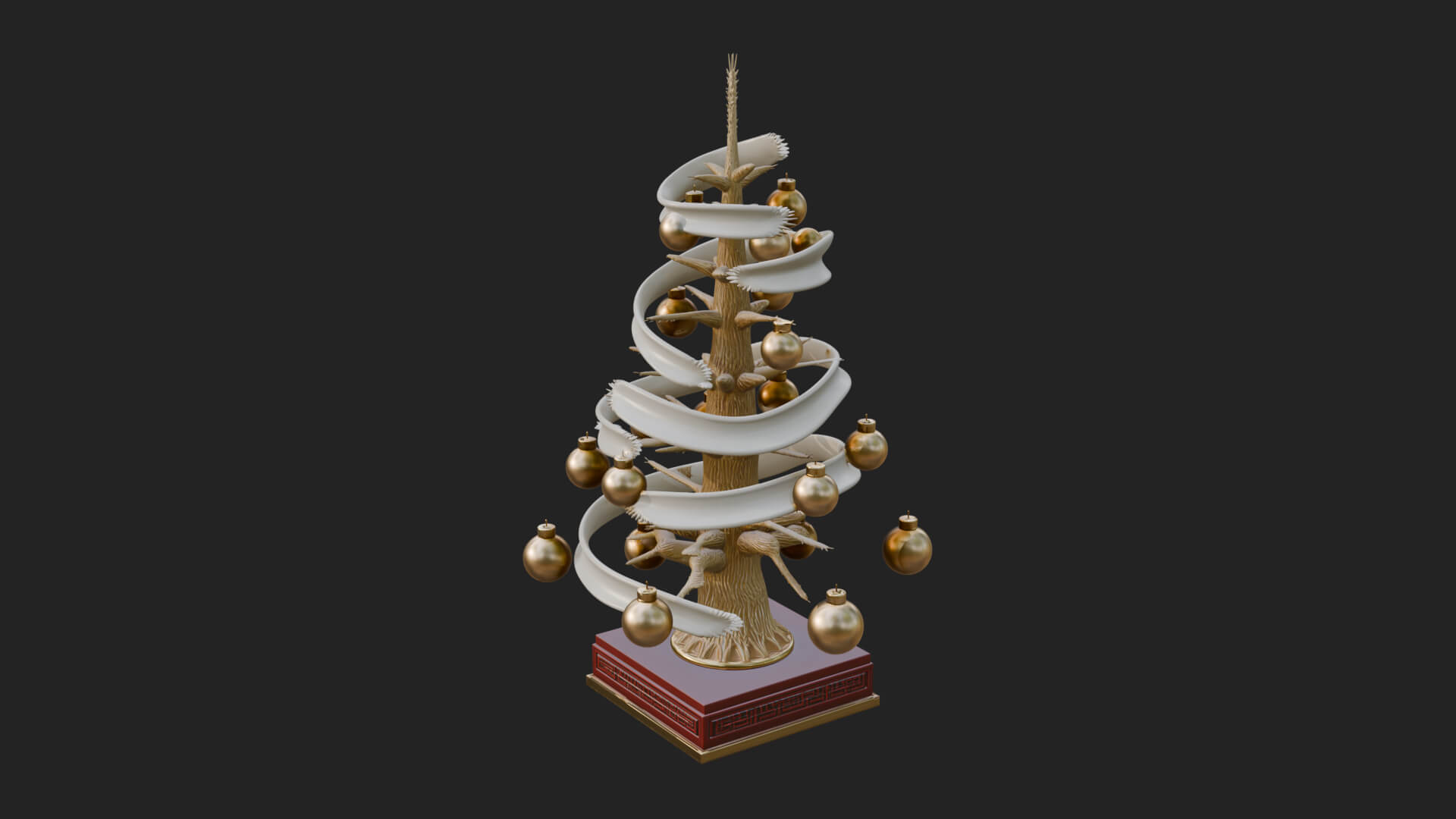 Decorated Christmas Tree Model Design 72 3D Print Model 3D Model