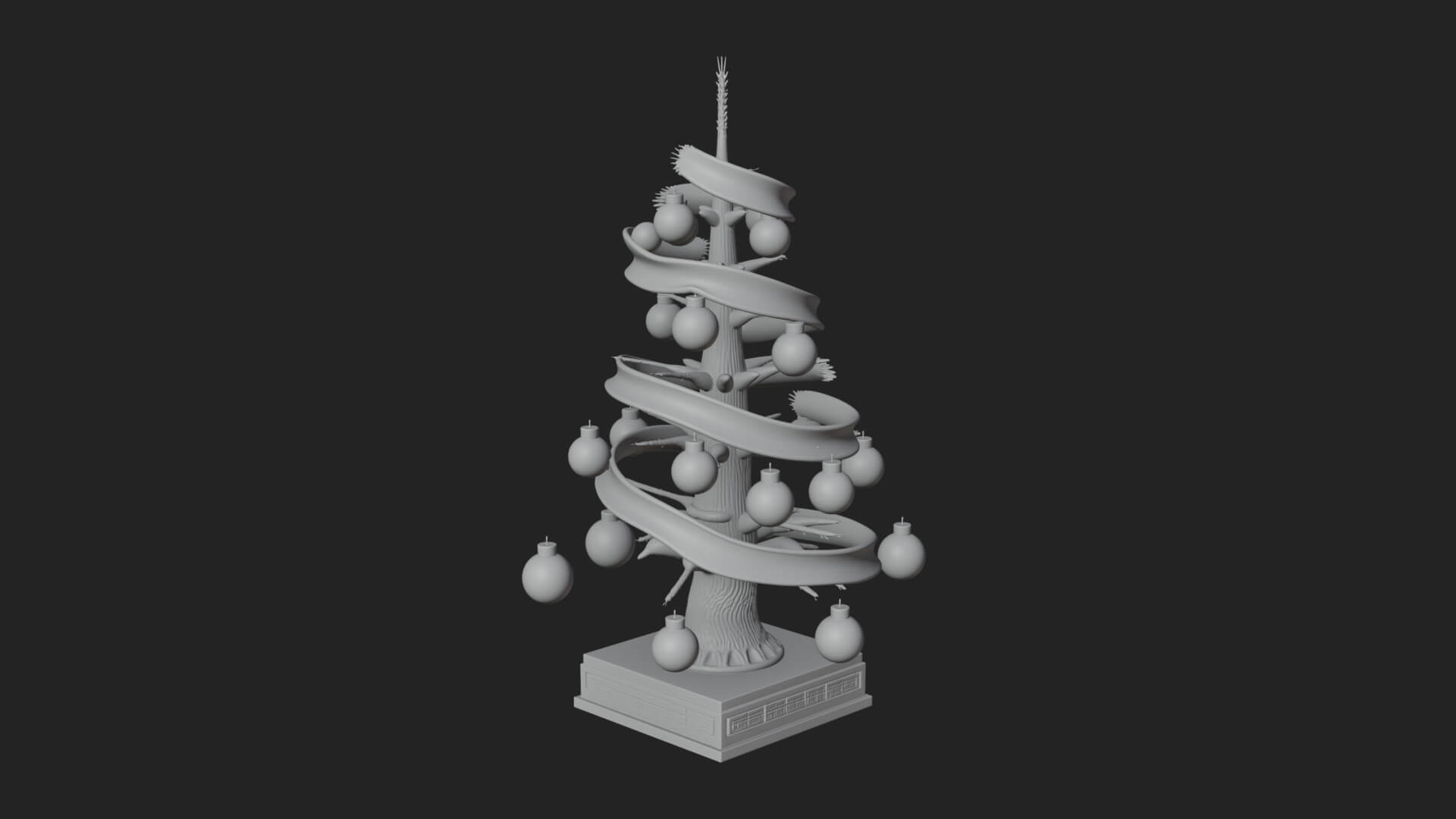 Decorated Christmas Tree Model Design 72 3D Print Model 3D Model