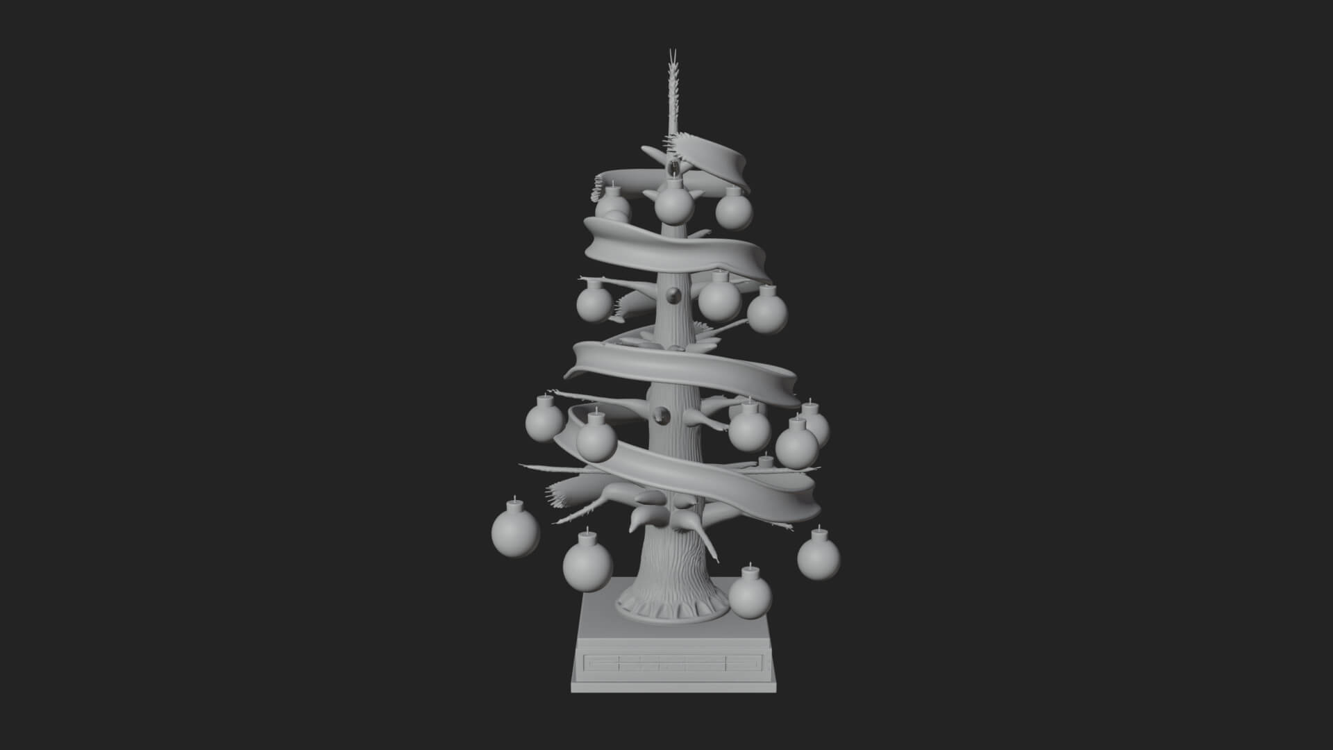 Decorated Christmas Tree Model Design 72 3D Print Model 3D Model