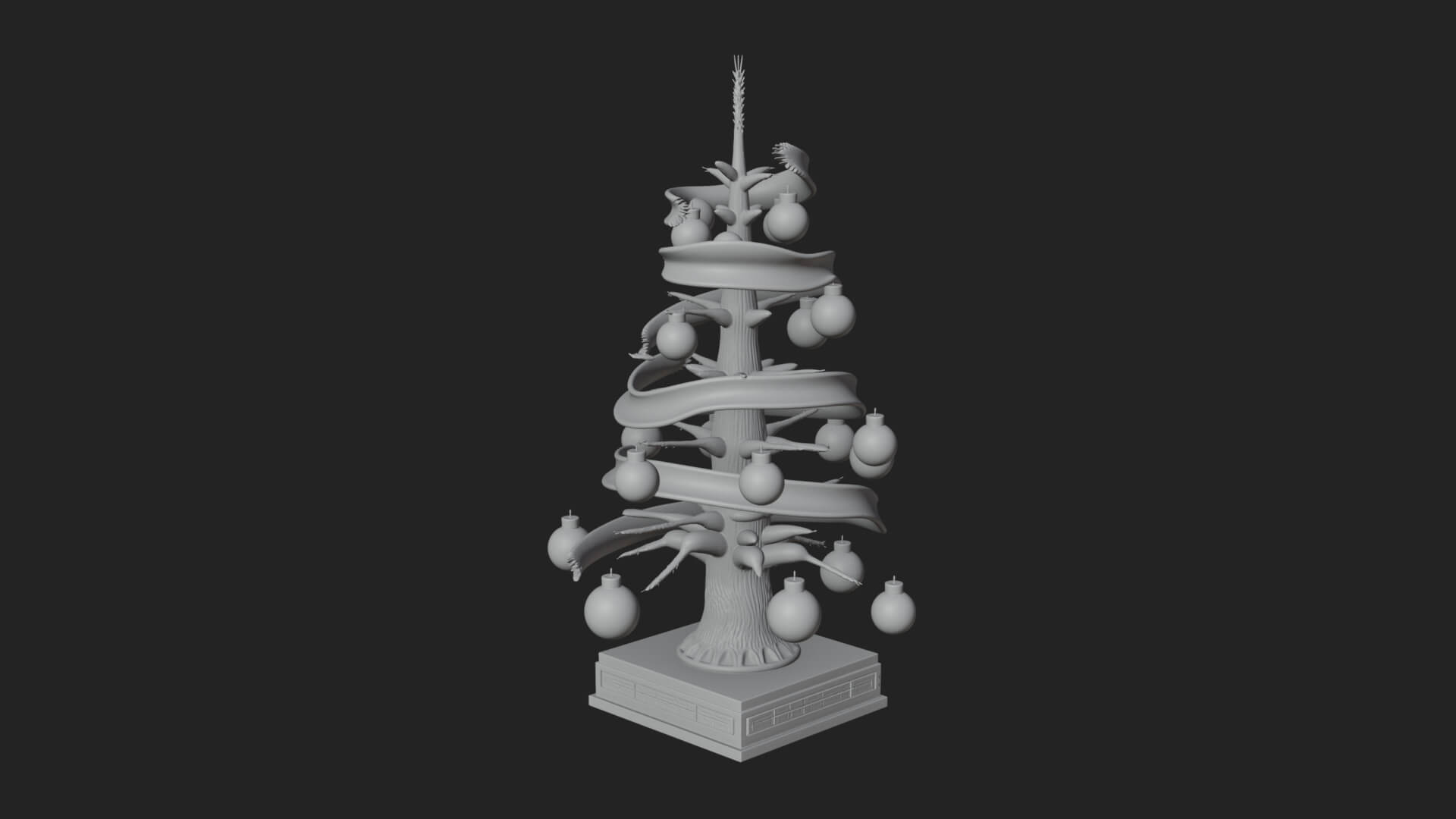 Decorated Christmas Tree Model Design 72 3D Print Model 3D Model