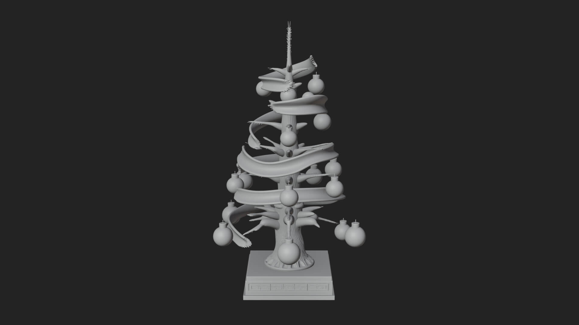 Decorated Christmas Tree Model Design 72 3D Print Model 3D Model