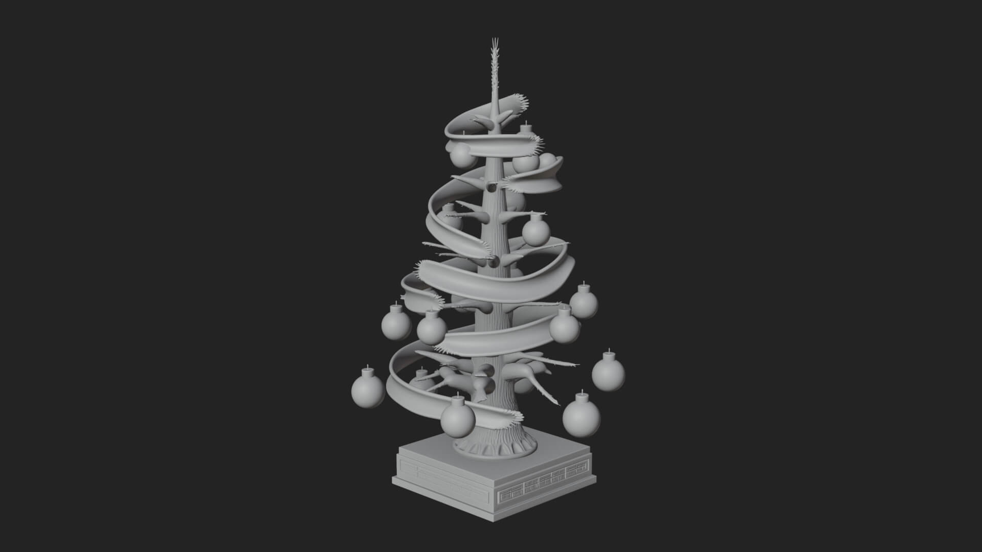 Decorated Christmas Tree Model Design 72 3D Print Model 3D Model