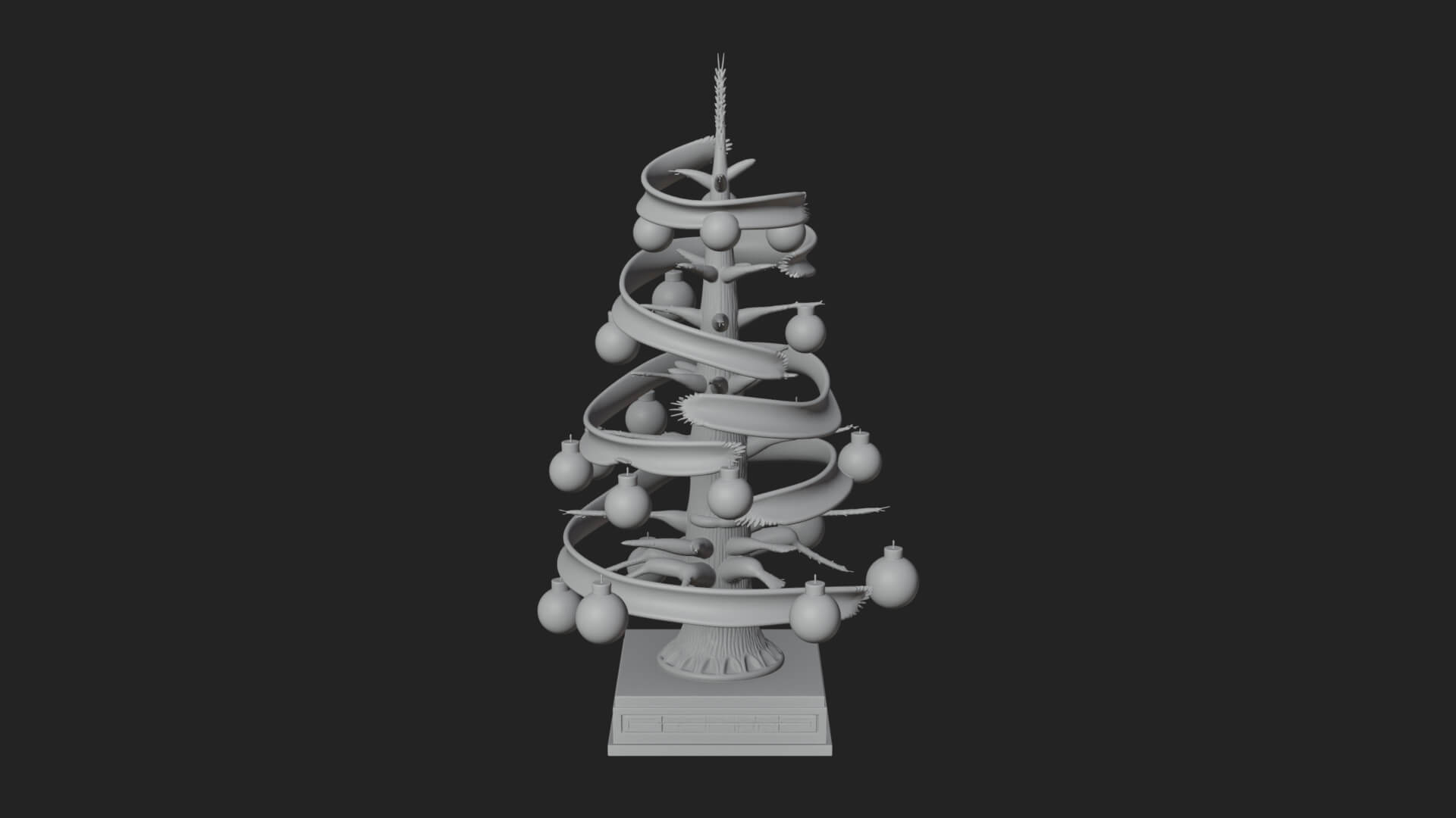 Decorated Christmas Tree Model Design 72 3D Print Model 3D Model