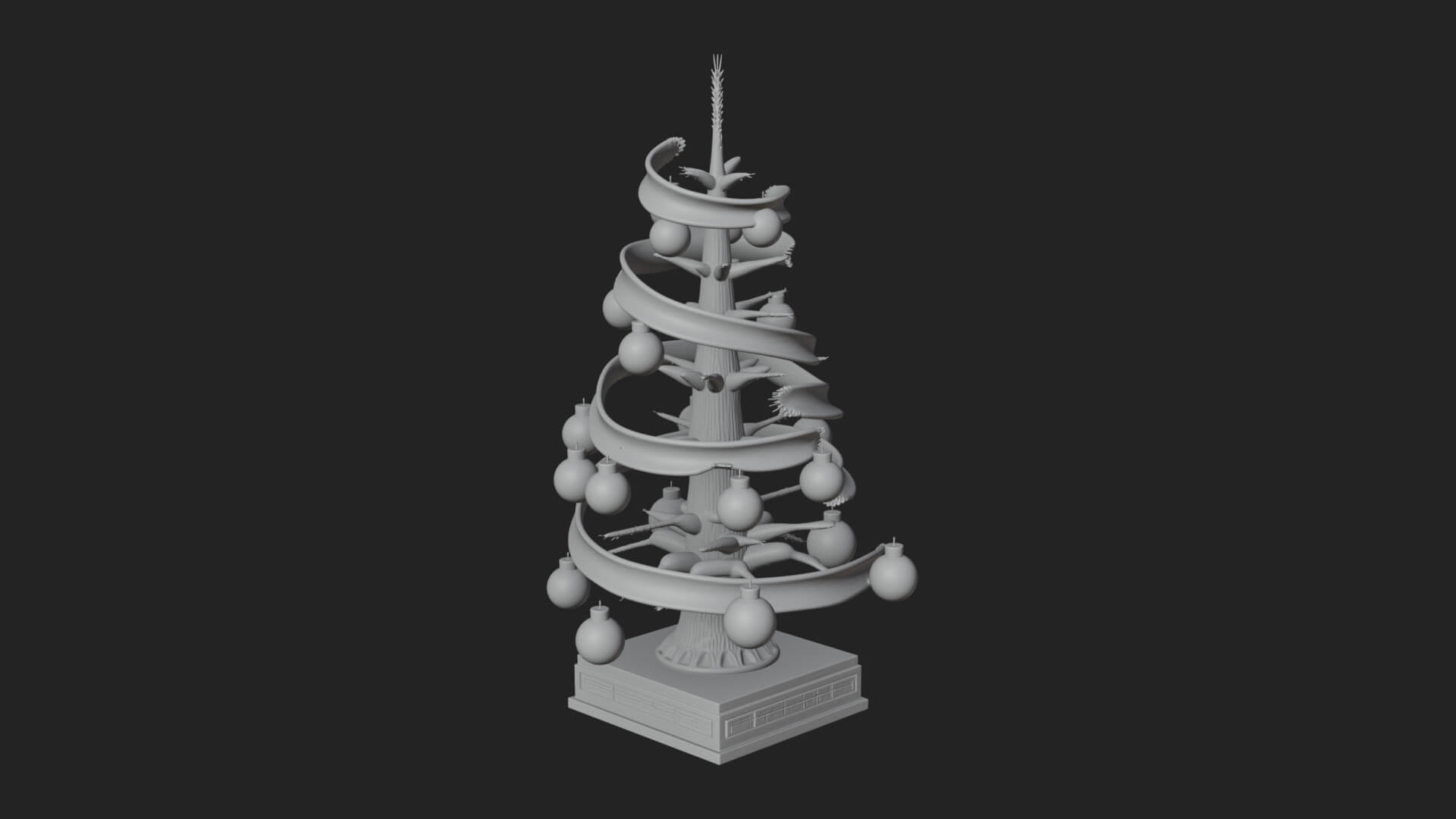 Decorated Christmas Tree Model Design 72 3D Print Model 3D Model