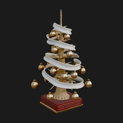 Decorated Christmas Tree Model Design 72 3D Print Model