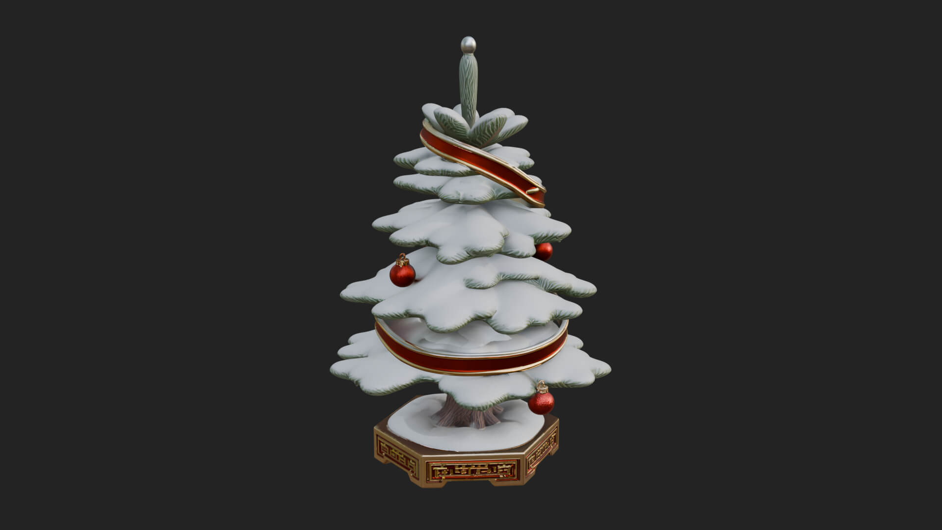 Decorated Christmas Tree Model Design 73 3D Print Model 3D Model