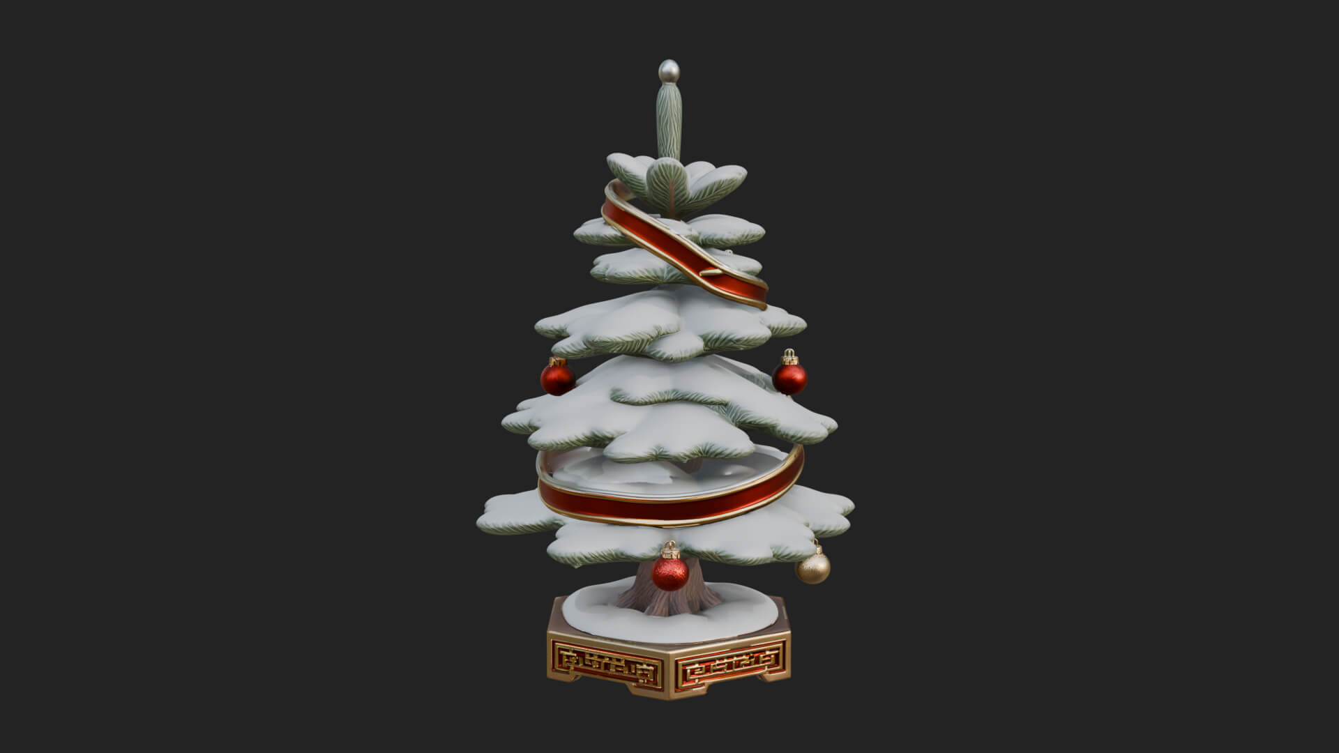 Decorated Christmas Tree Model Design 73 3D Print Model 3D Model