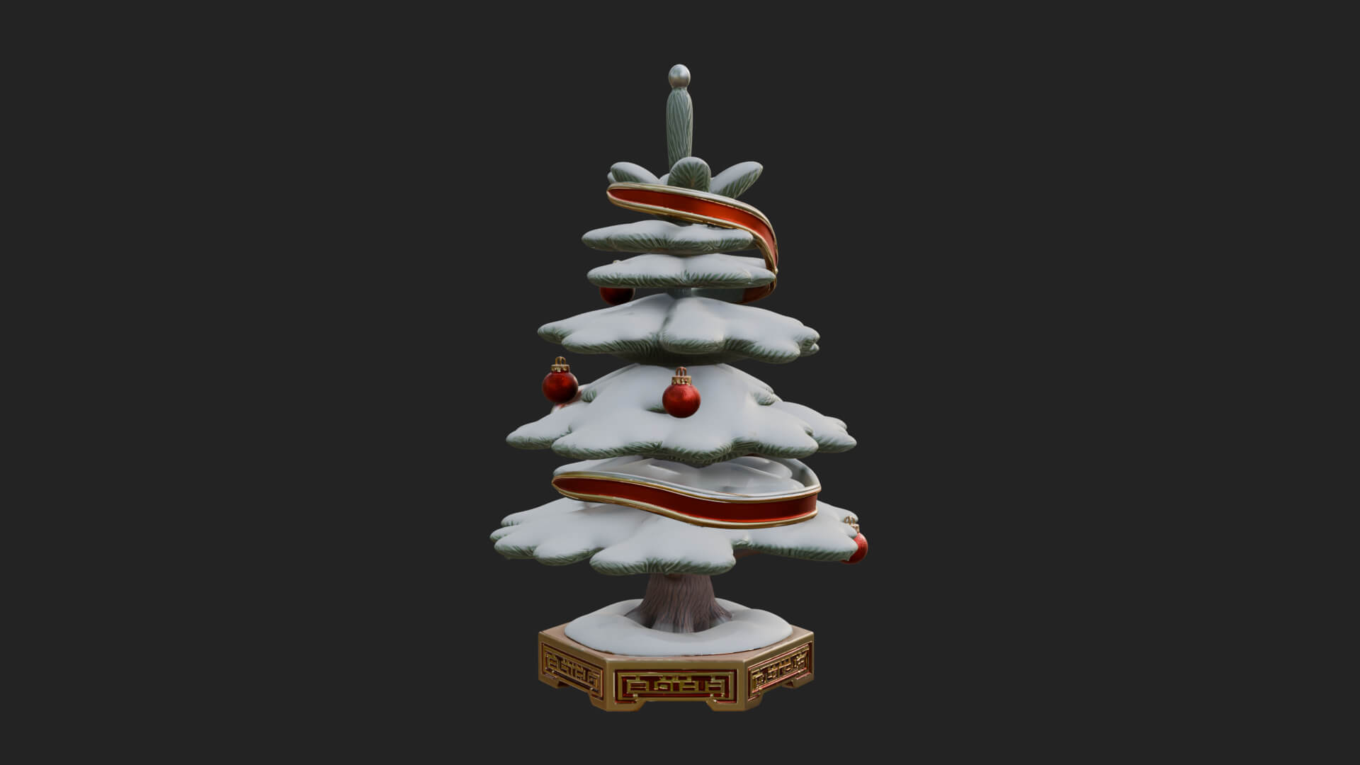 Decorated Christmas Tree Model Design 73 3D Print Model 3D Model