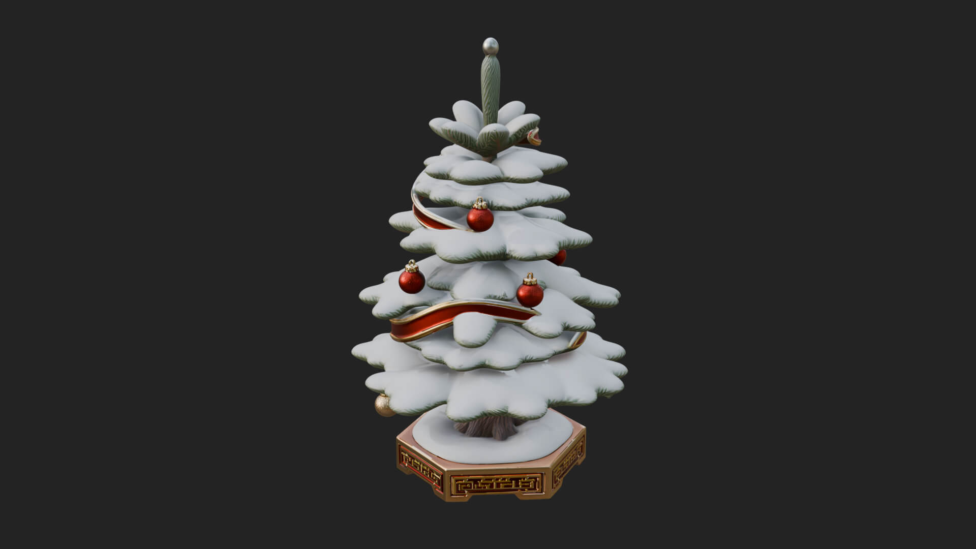Decorated Christmas Tree Model Design 73 3D Print Model 3D Model
