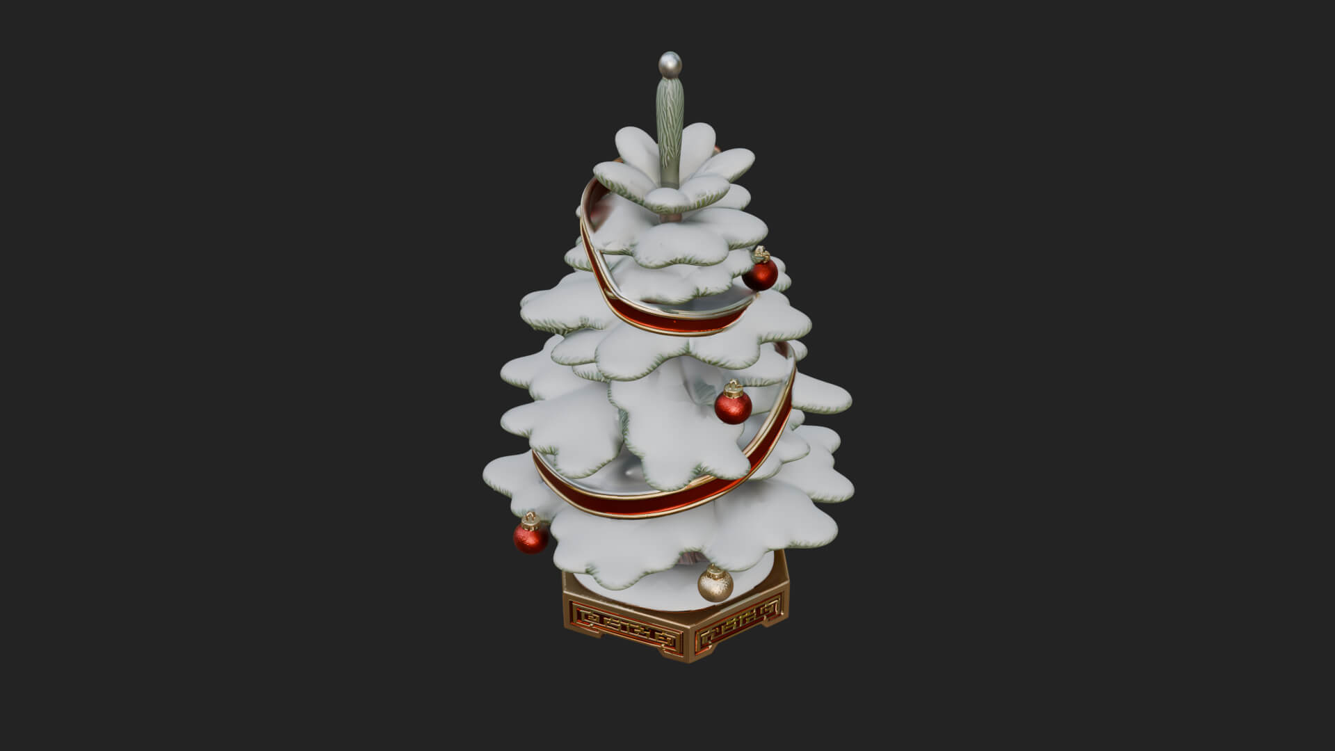 Decorated Christmas Tree Model Design 73 3D Print Model 3D Model